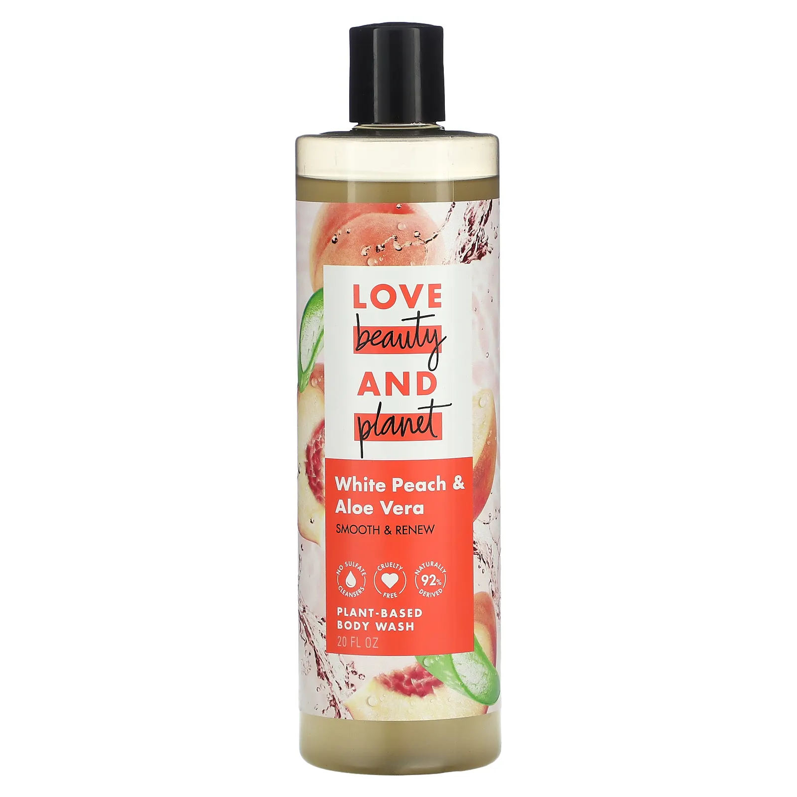Love Beauty and Planet, Гель для душа, белый персик и алоэ вера, 20 унций