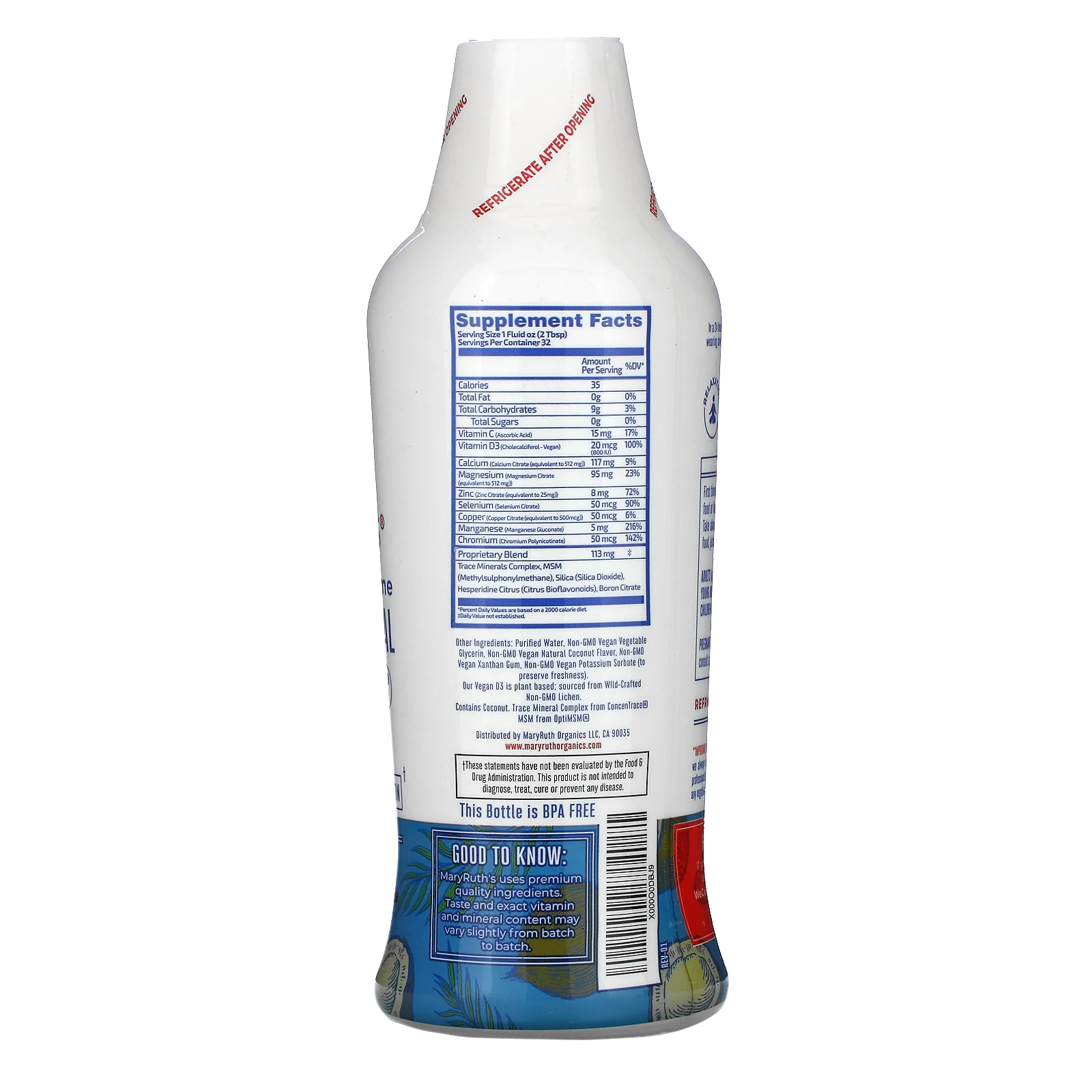 MaryRuth's, Liquid Nighttime Multimineral, Coconut Dream, 946 мл (32 жидк. Унции)