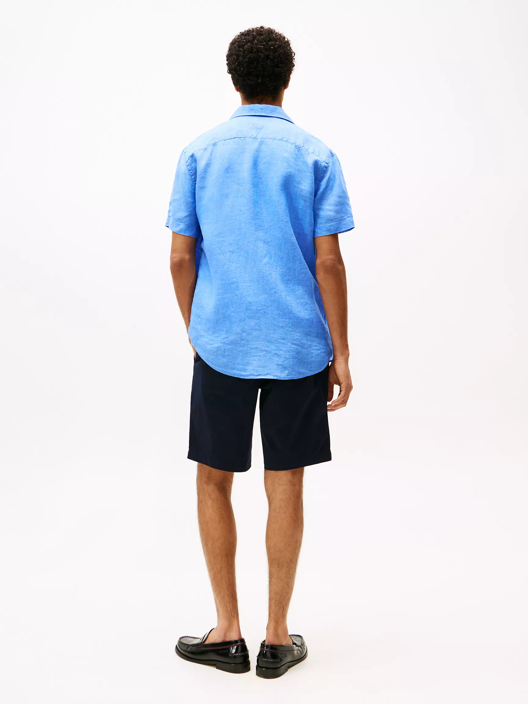 Мужская рубашка Tommy Hilfiger, Рубашка из окрашенного льна с короткими рукавами