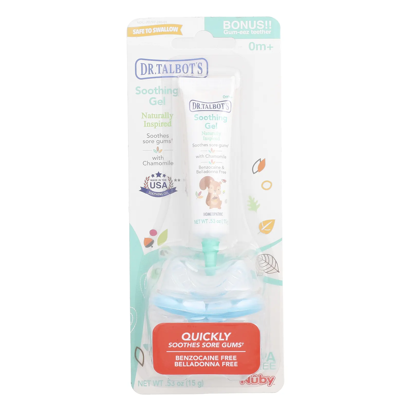 Dr. Talbot's, Успокаивающий гель с ромашкой, от 0 месяцев, 15 г (0,53 унции)