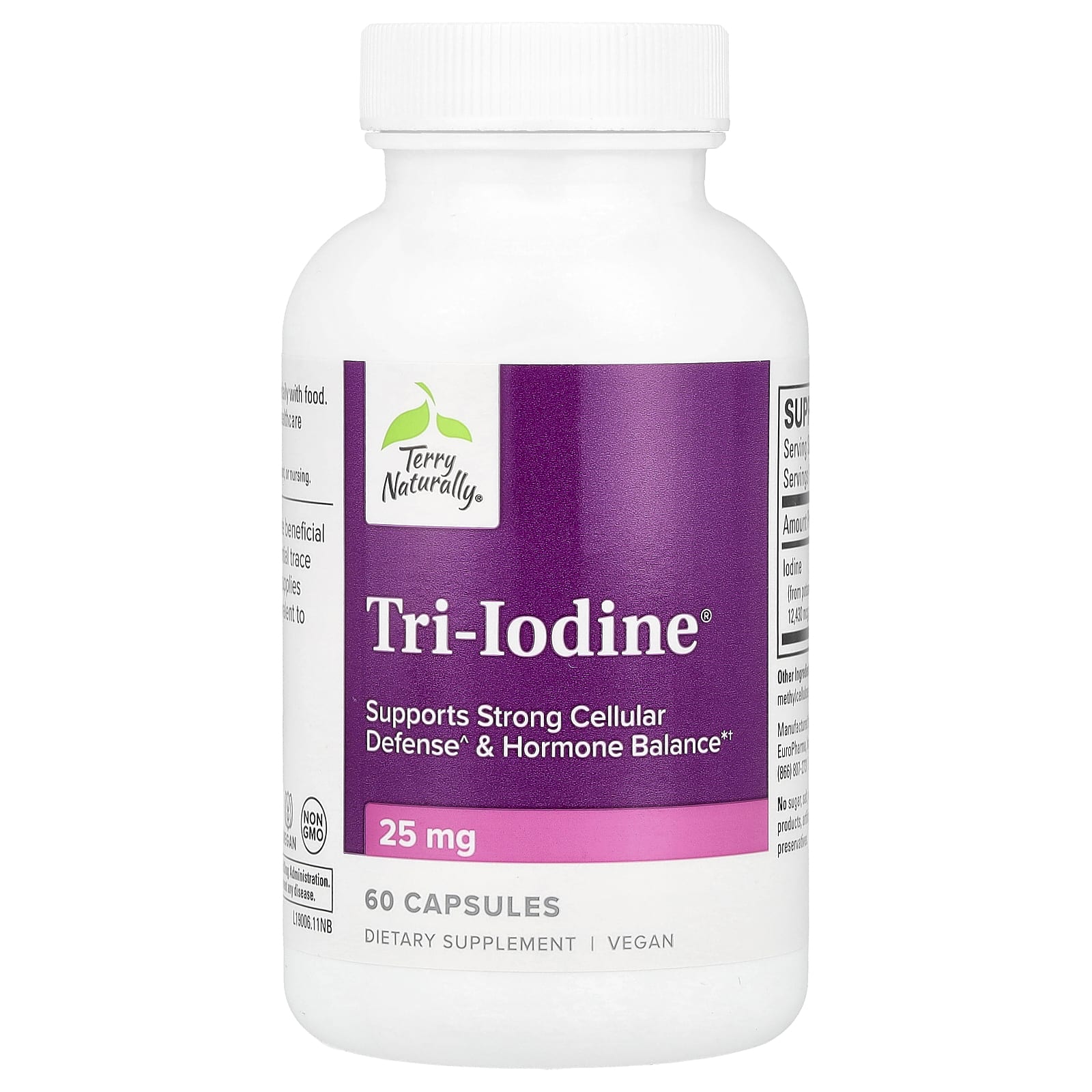 Terry Naturally, Tri-Iodine, 25 мг, 60 капсул