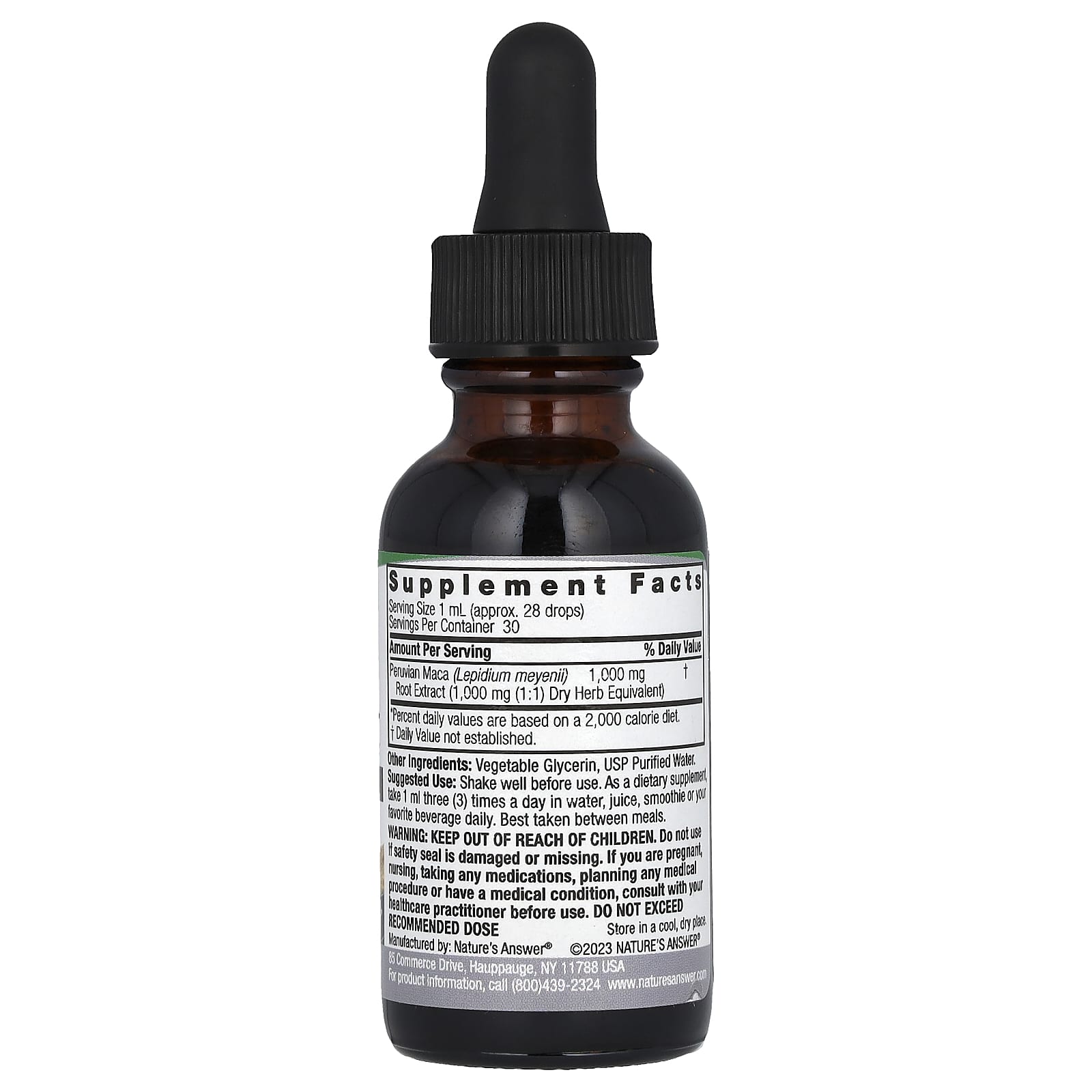 Nature's Answer, корень маки, без спирта, 1000 мг, 30 мл (1 жидк. унция)