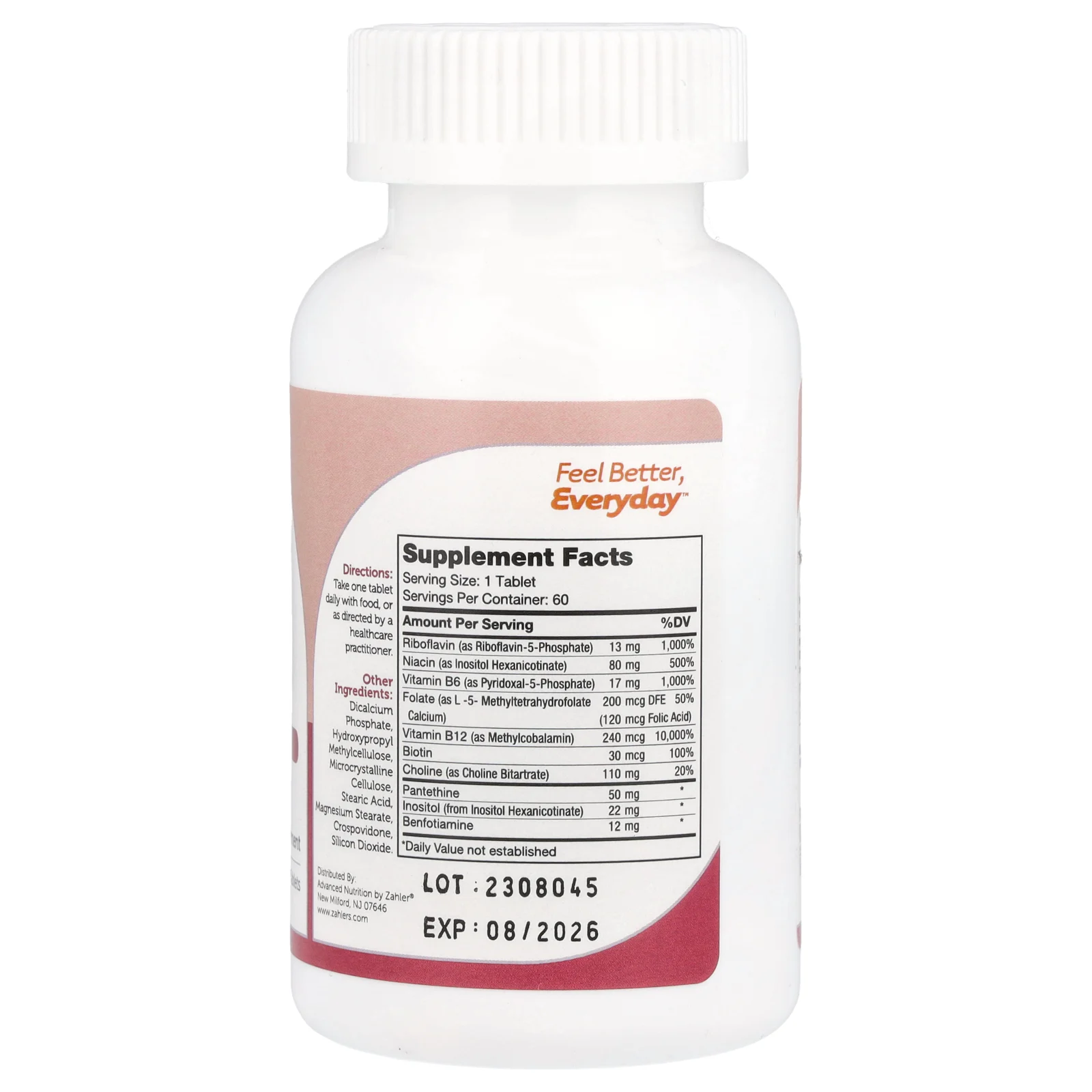 Zahler, комплекс витаминов группы B, 60 таблеток с замедленным высвобождением