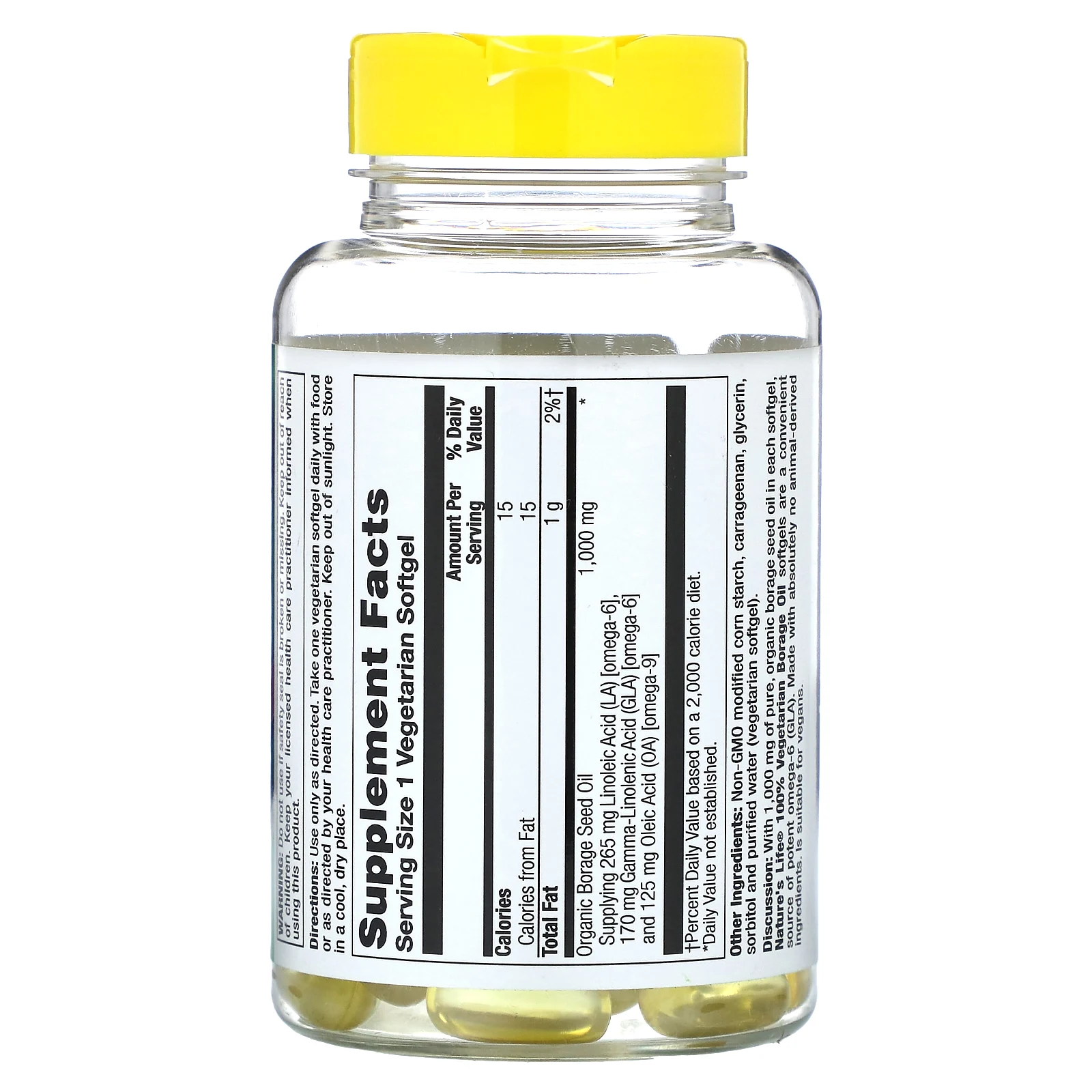 Nature's Life, вегетарианское масло бурачника, 60 вегетарианских капсул