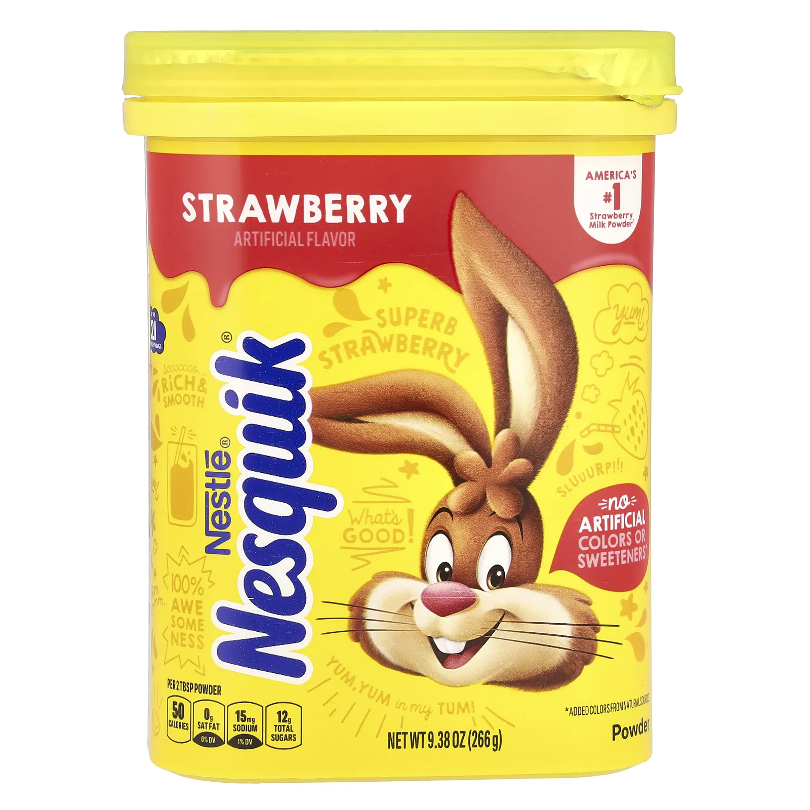 Nesquik, Nestle, порошок, клубника, 266 г (9,38 унции)