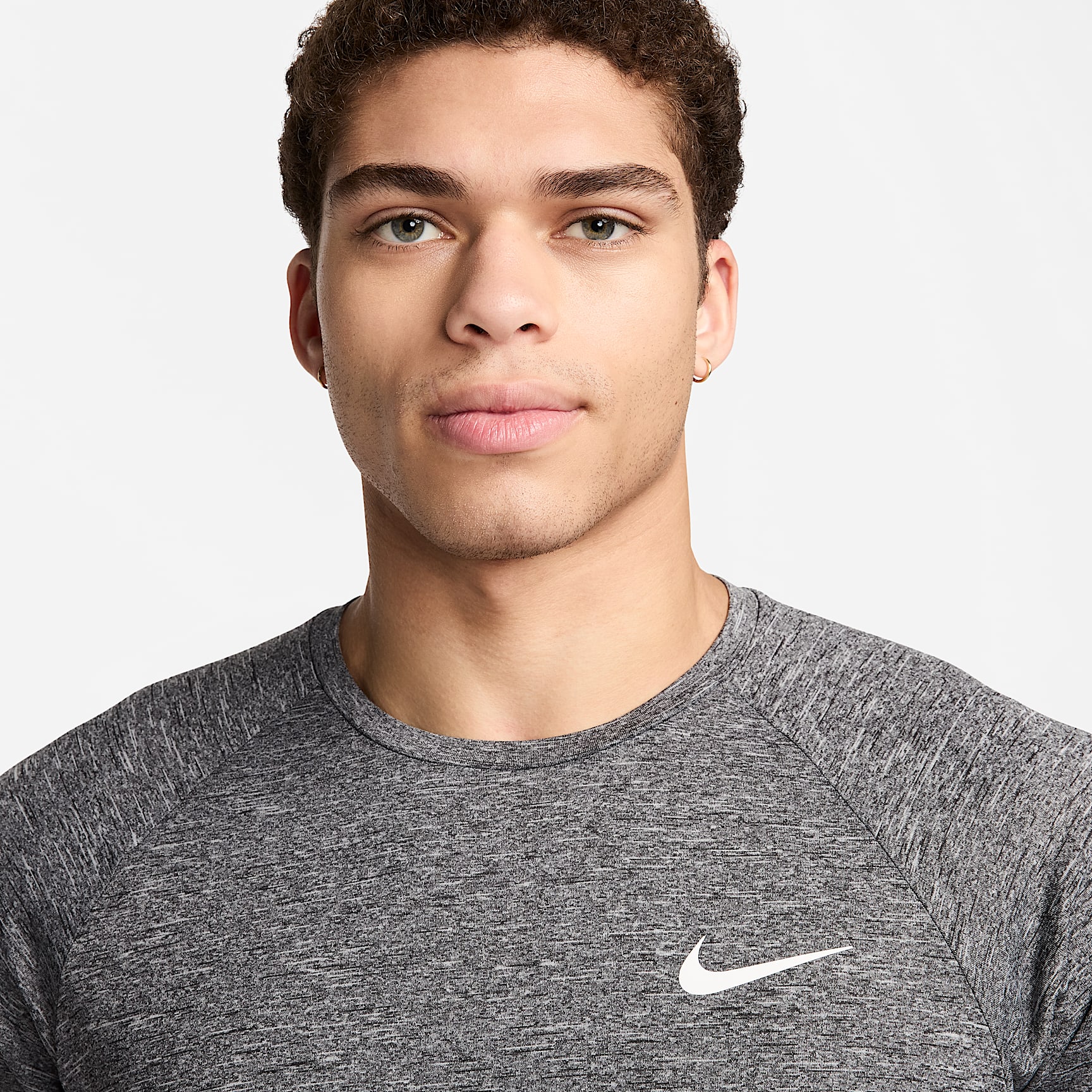 Nike Men's Heathered Short-Sleeve Hydroguard Swim Shirt