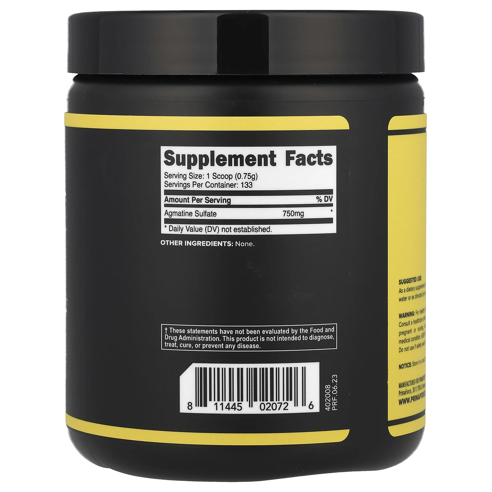 Primaforce, агматин, с нейтральным вкусом, 100 г (3,5 унции)