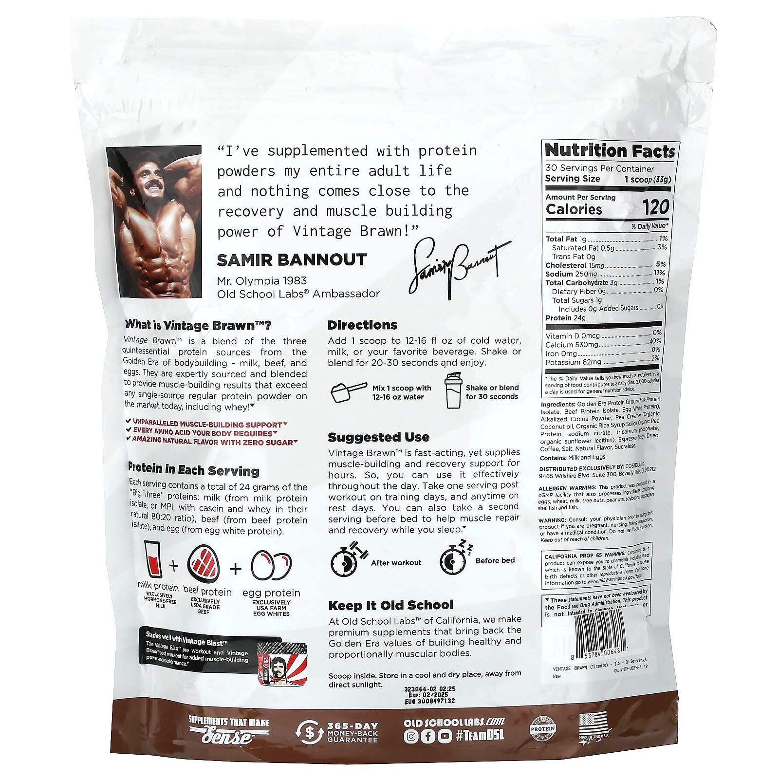Old School Labs, Vintage Brawn, Golden Era, порошок для наращивания мышечной массы, тирамису, 989 г (2,18 фунта)