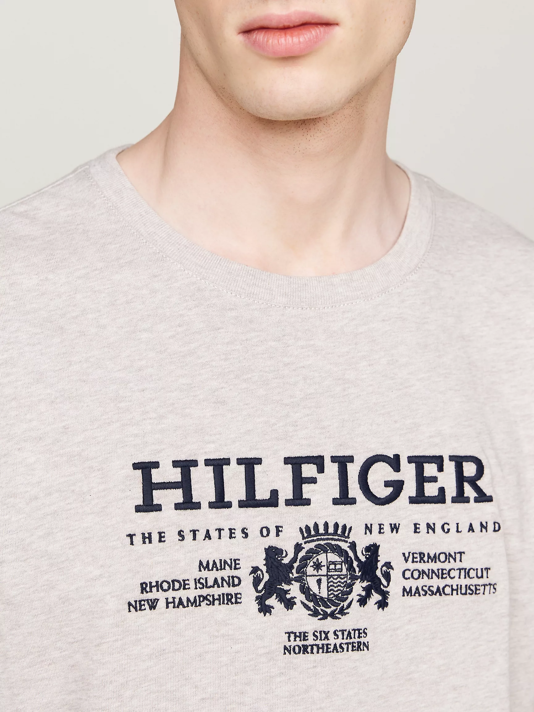 Мужская футболка Tommy Hilfiger, Футболка с вышитым гербом Hilfiger