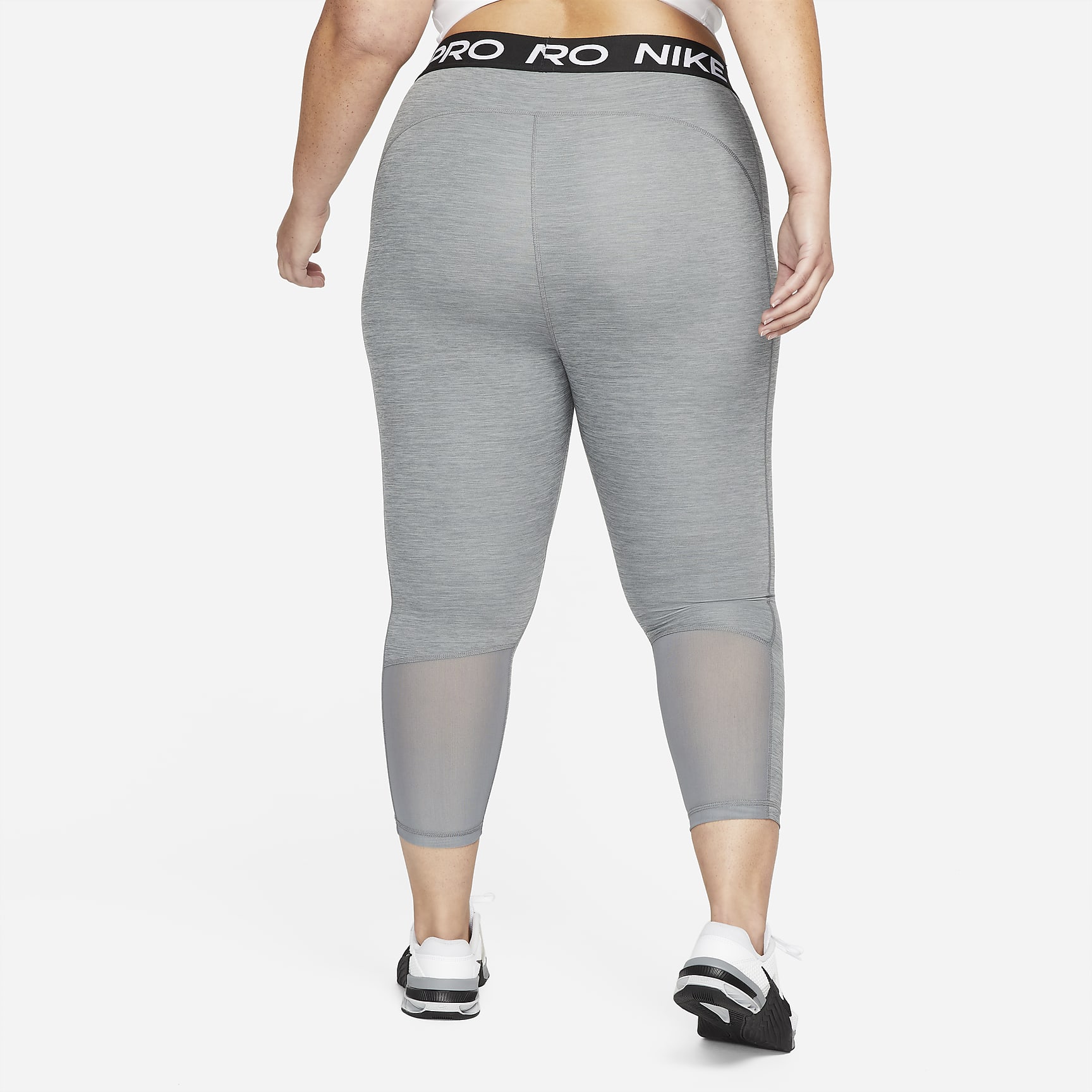 Nike Pro Women's Mid-Rise Crop Mesh-Panel Leggings (Plus Size)
