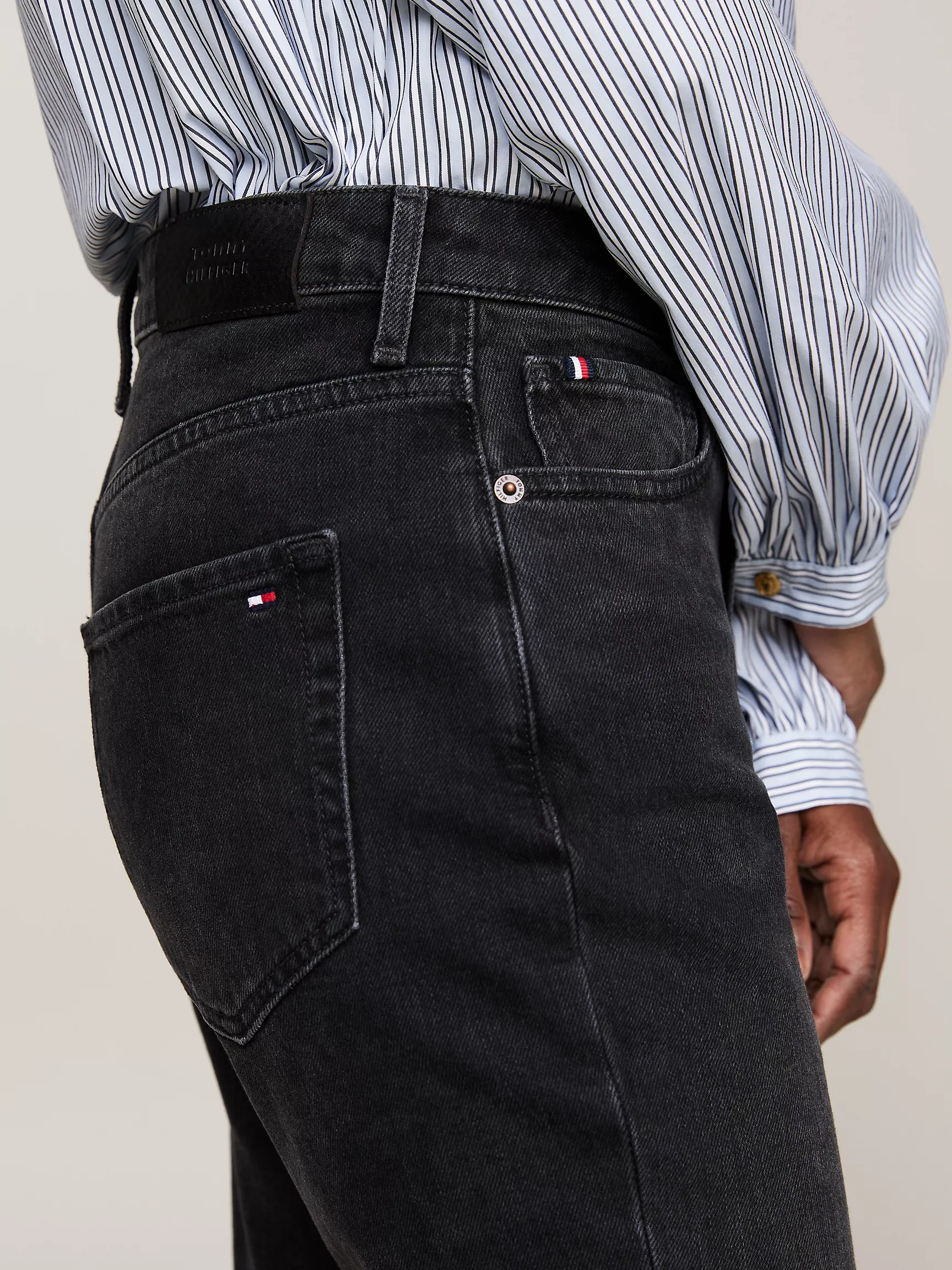 Женские джинсы Tommy Hilfiger, Черные джинсы высокой посадки узкого кроя cigarette