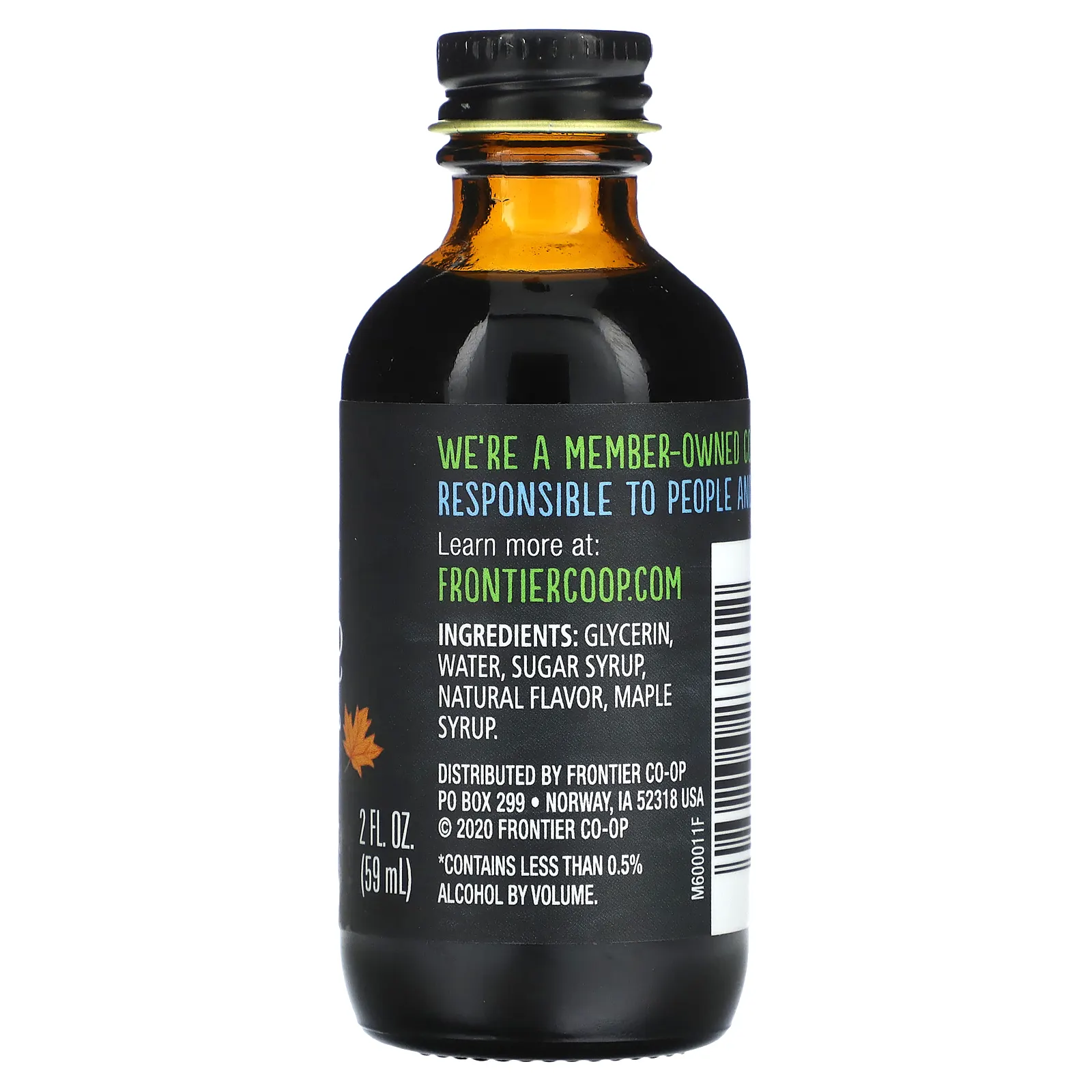 Frontier Co-op, Со вкусом клена, без спирта, 59 мл (2 жидк. Унции)