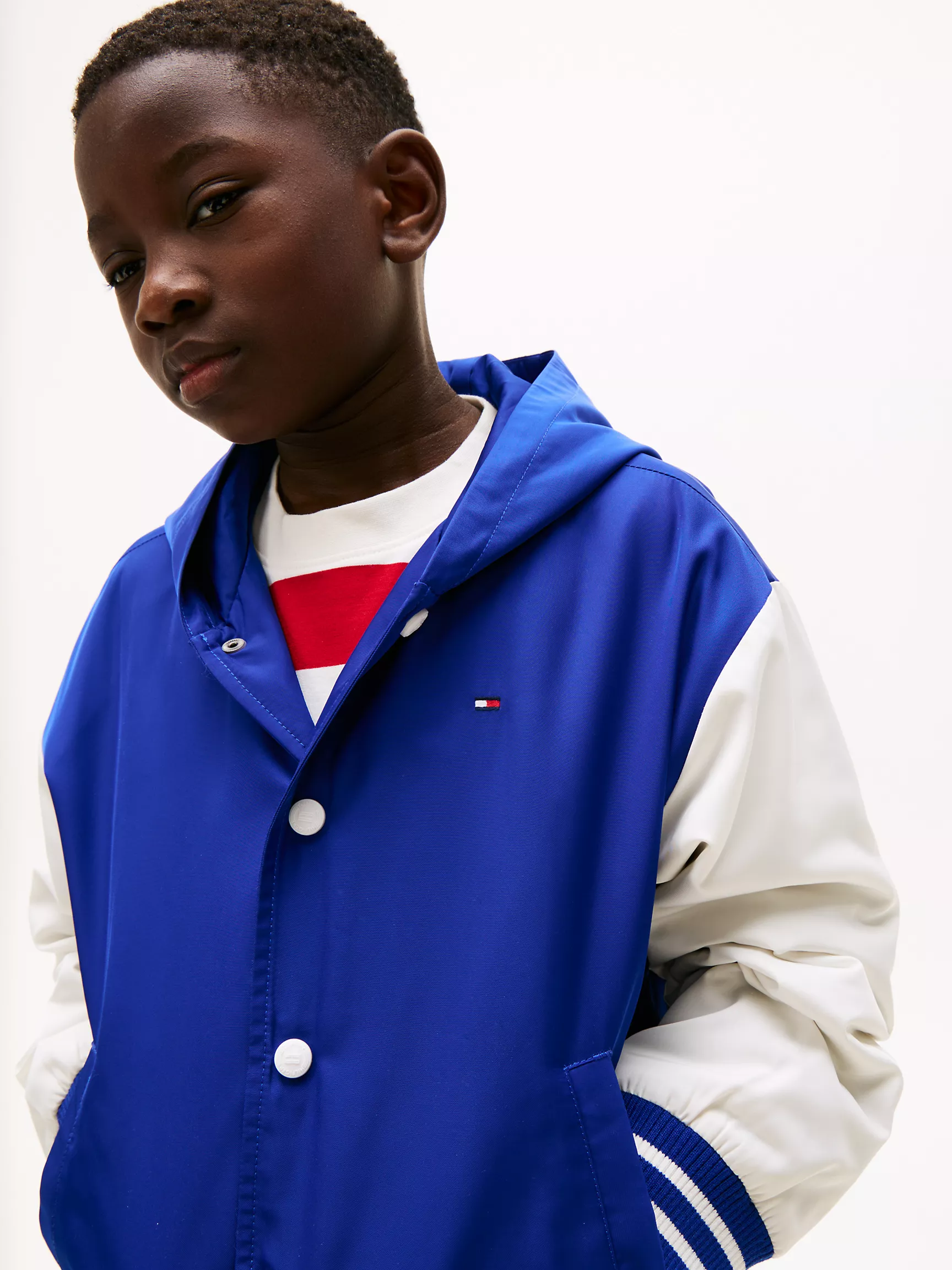 Куртка для мальчика Tommy Hilfiger, Детская бомбер-куртка с капюшоном и логотипом на спине