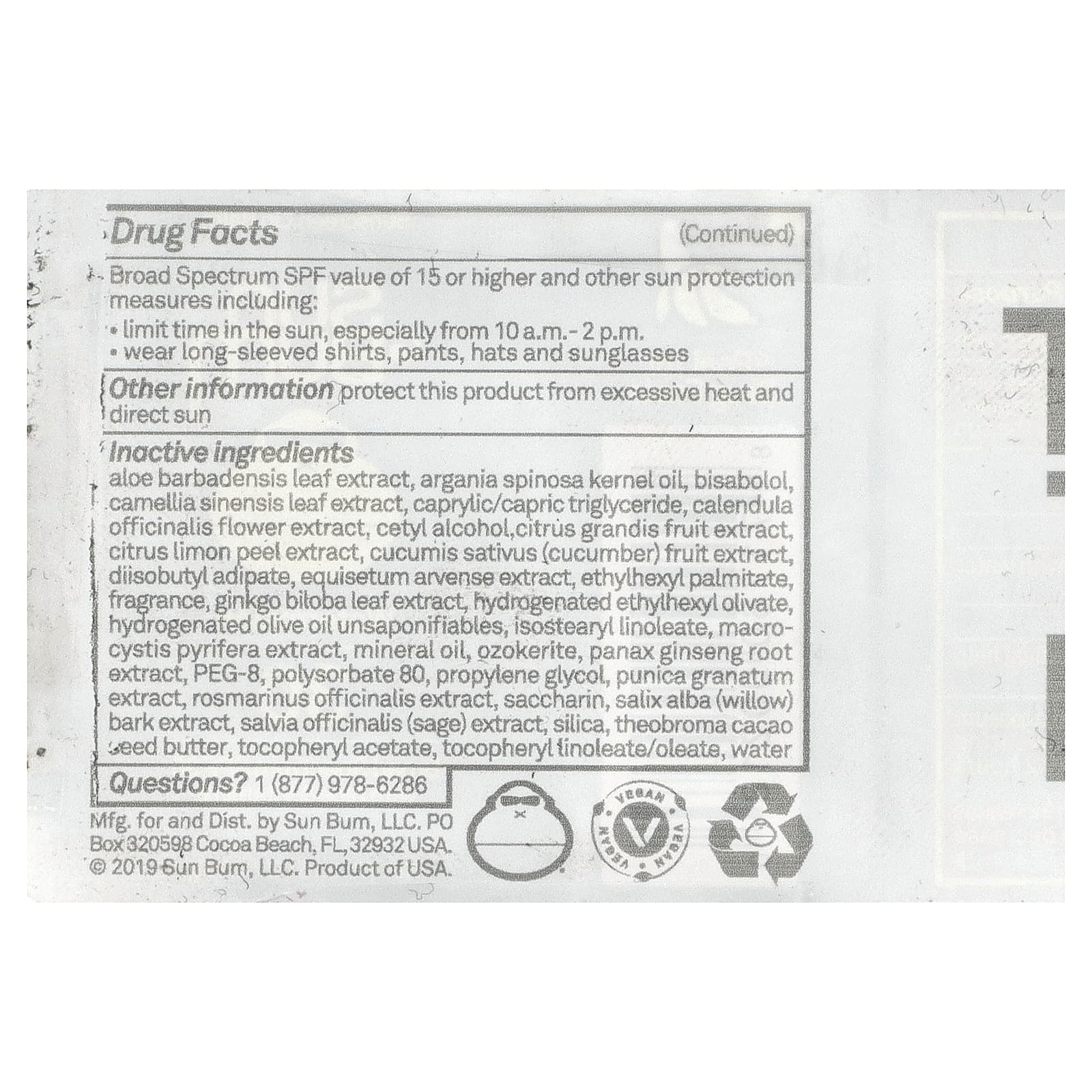 Sun Bum, Солнцезащитный бальзам для губ, SPF 30, арбуз, 4,25 г (0,15 унции)