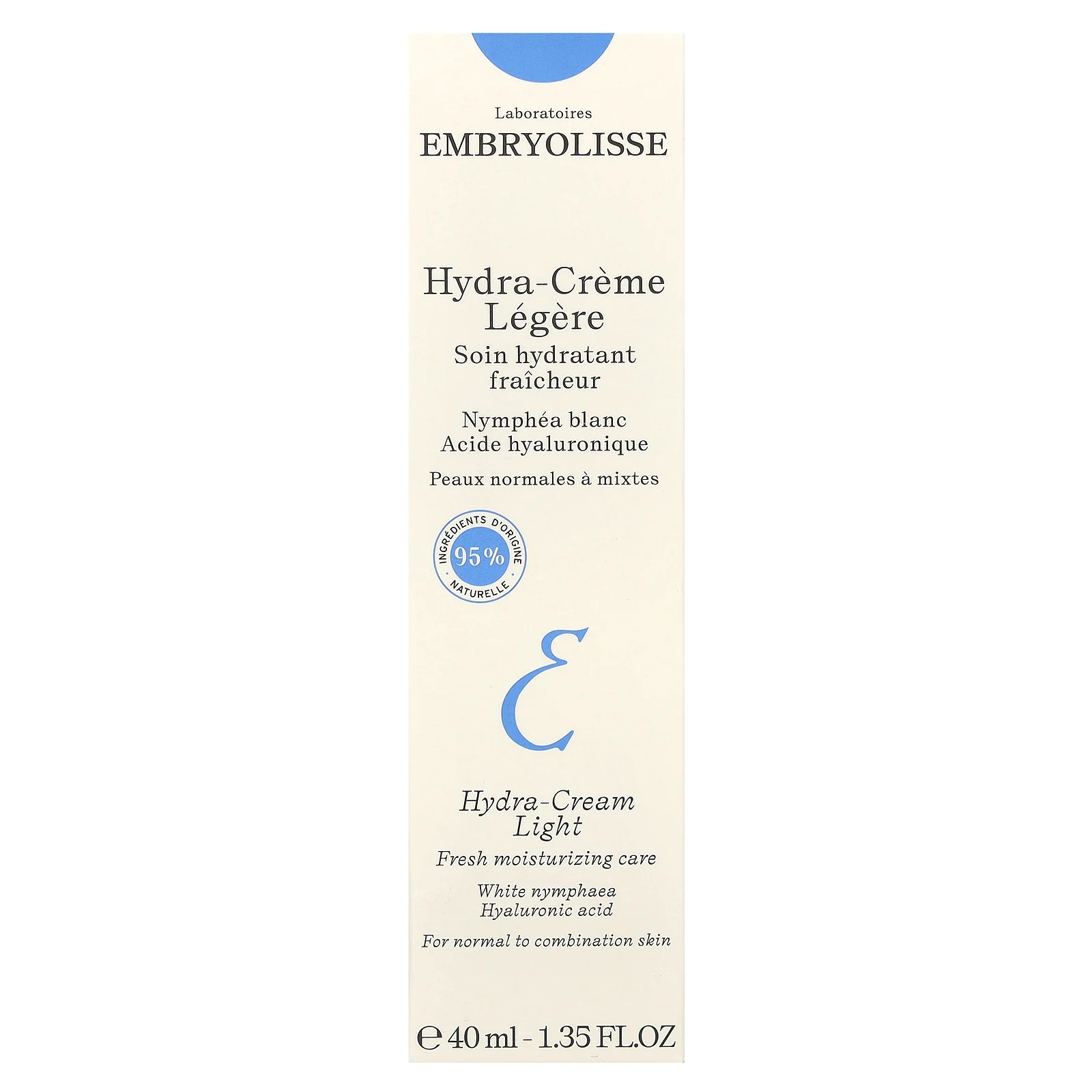 Embryolisse, Hydra-Cream, легкий увлажняющий крем, свежесть, 40 мл (1,35 жидк. унции)
