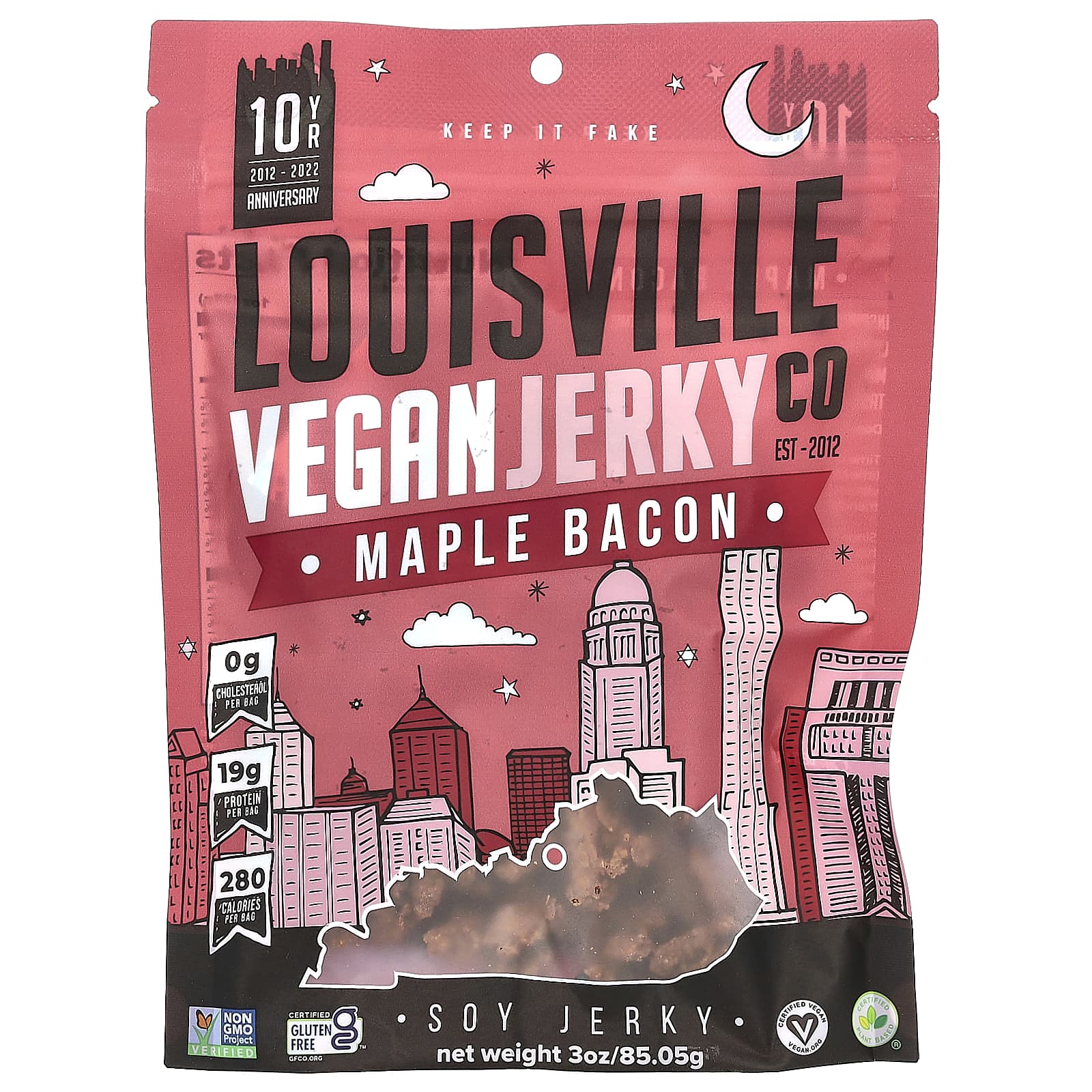 Louisville Vegan Jerky Co, Кленовый бекон, 85,05 г (3 унции)