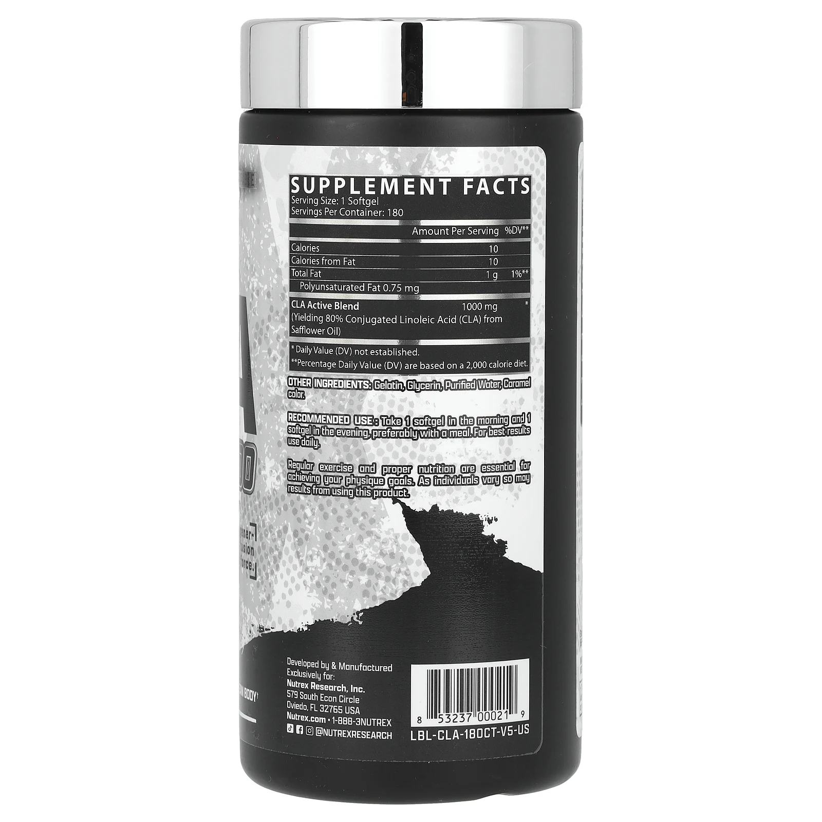Nutrex Research, CLA 1000, 180 мягких таблеток
