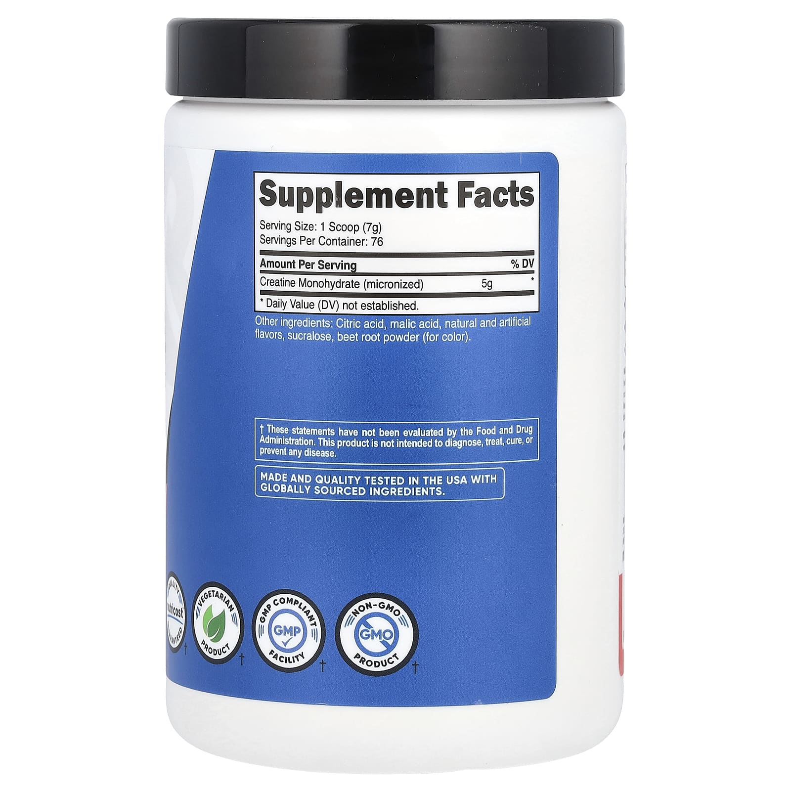 Nutricost, Performance, моногидрат креатина, фруктовый пунш, 500 г (1,1 фунта)