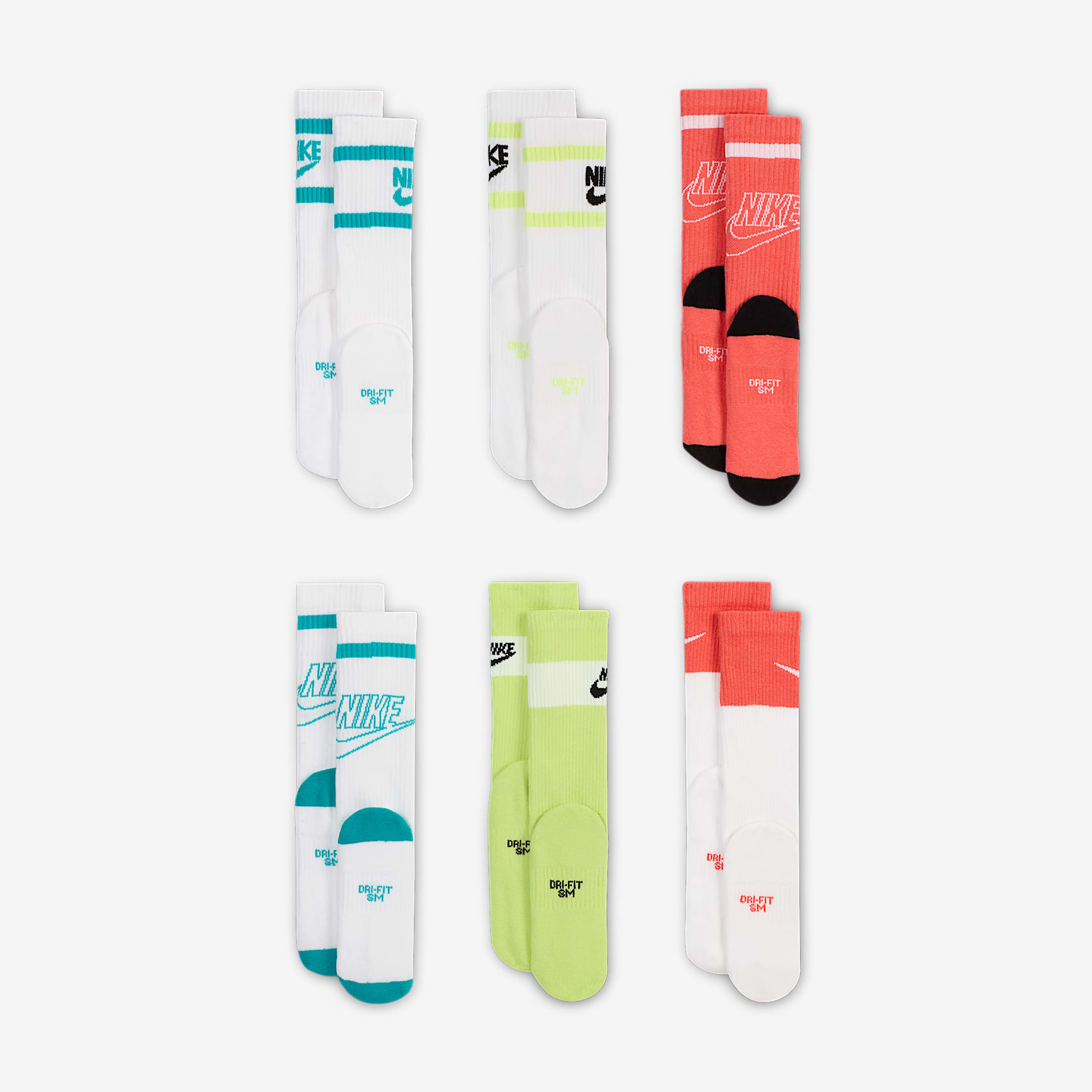 Nike Everyday Kids' Cushioned Crew Socks (6 Pairs)
