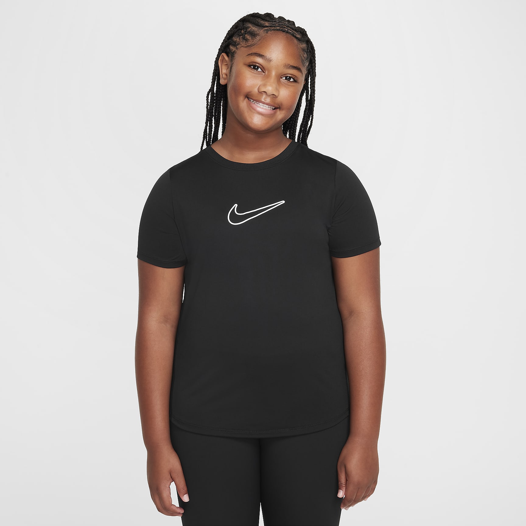 Nike One Big Kids' (Girls') Dri-FIT Short-Sleeve Training Top (Extended Size)