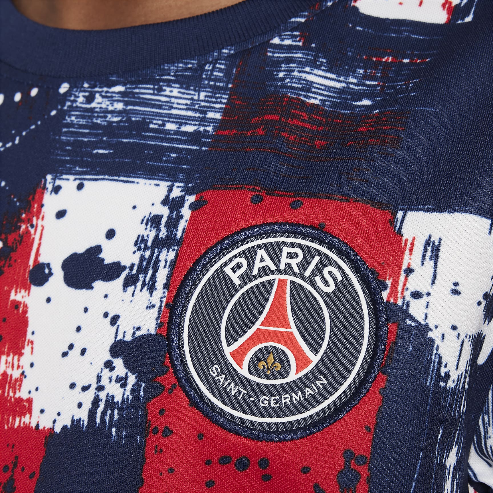 Paris Saint-Germain Academy Pro Home Big Kids' Nike Dri-FIT Soccer Pre-Match Short-Sleeve Top
