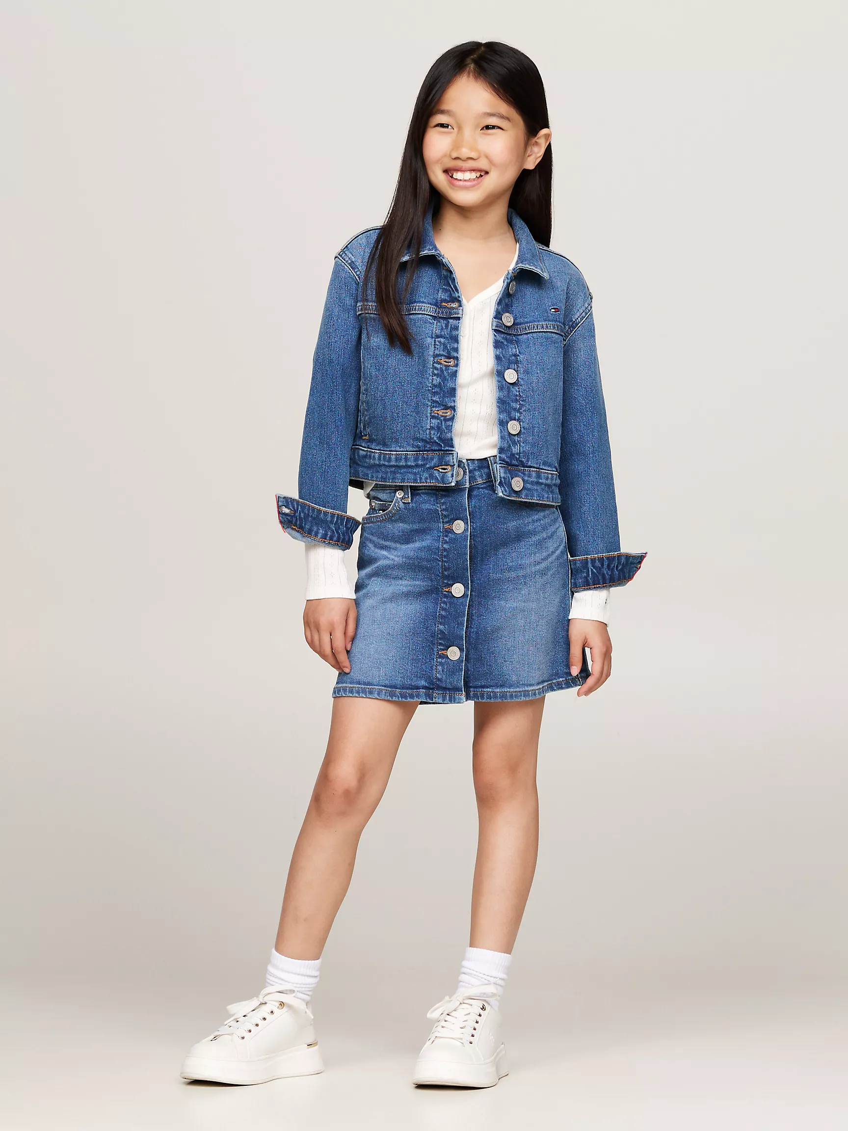 Куртка для девочки Tommy Hilfiger, Детская эластичная джинсовая куртка