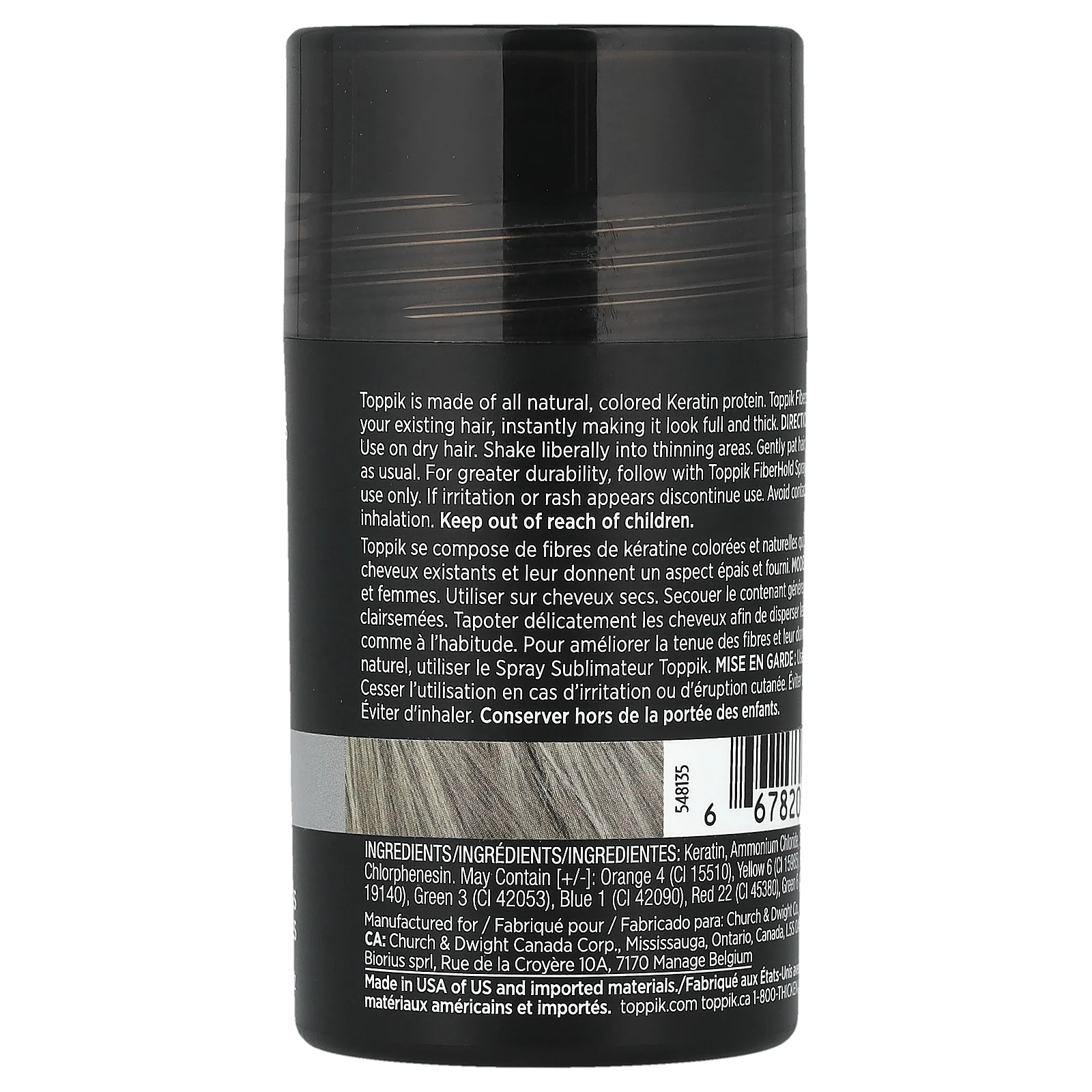 Toppik, клетчатка для наращивания волос, с запахом для седых волос, 12 г (0,42 унции)