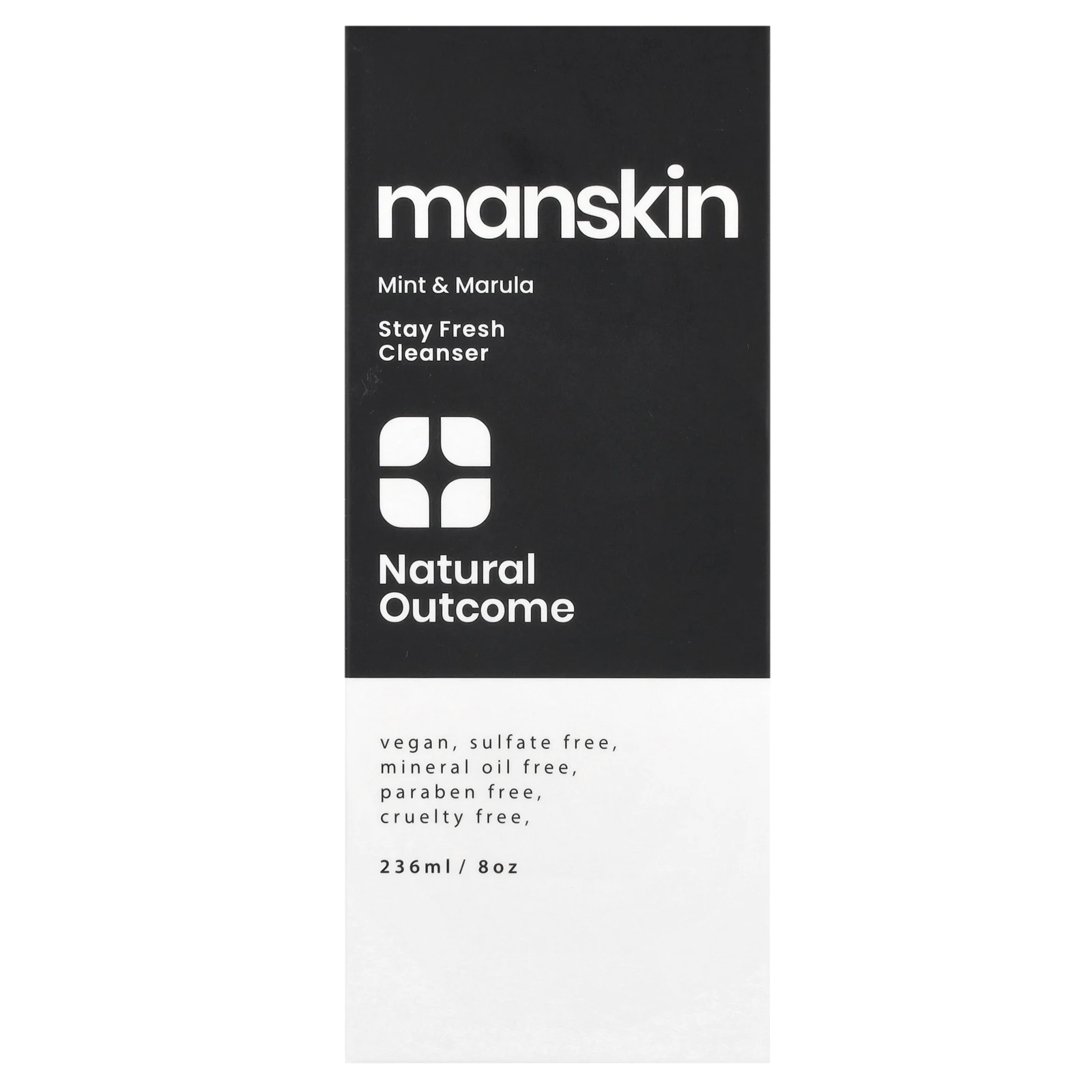Natural Outcome, Manskin, очищающее средство Stay Fresh, мята и марула, 236 мл (8 унций)