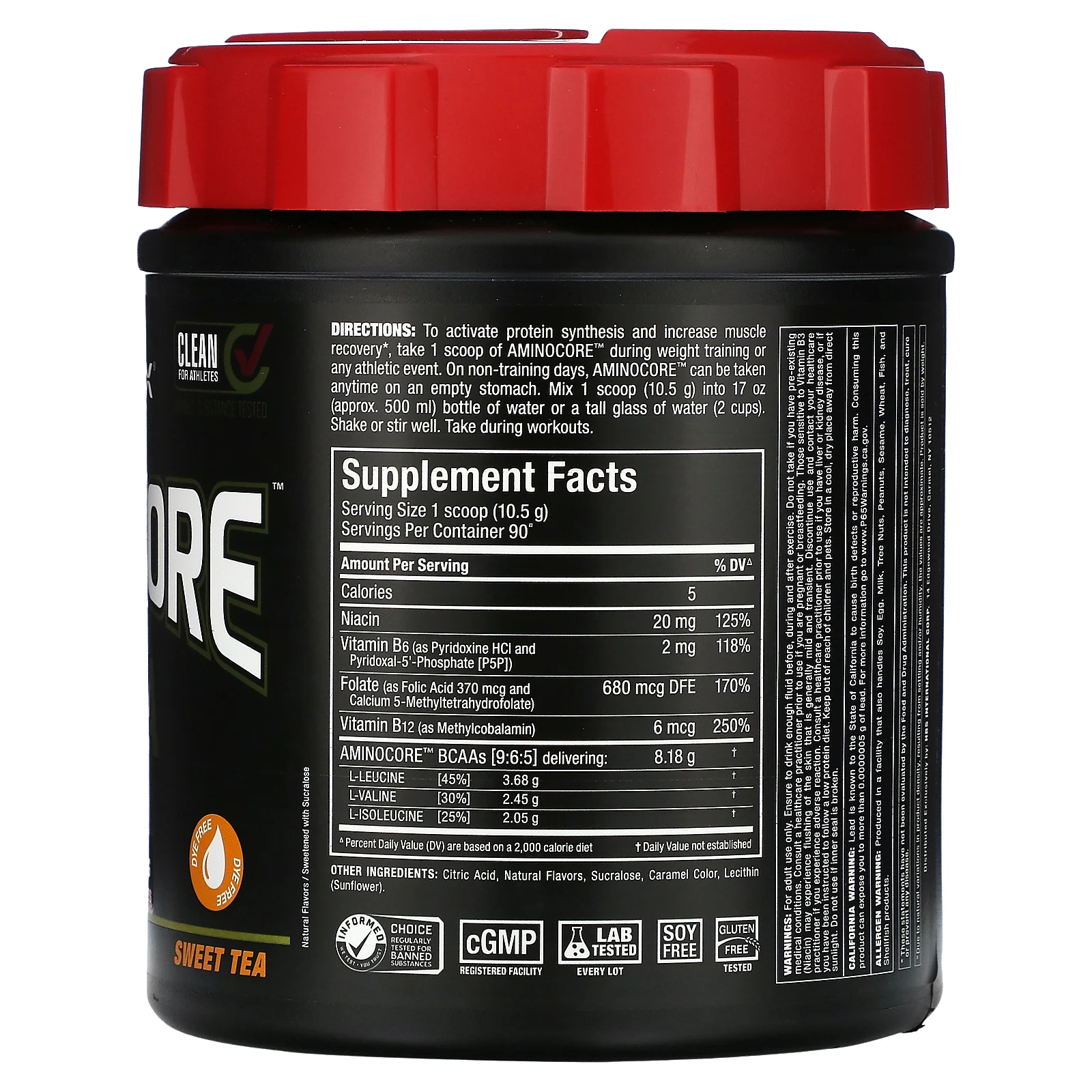 ALLMAX, AMINOCORE BCAA, сладкий чай, 945 г (2,1 фунта)