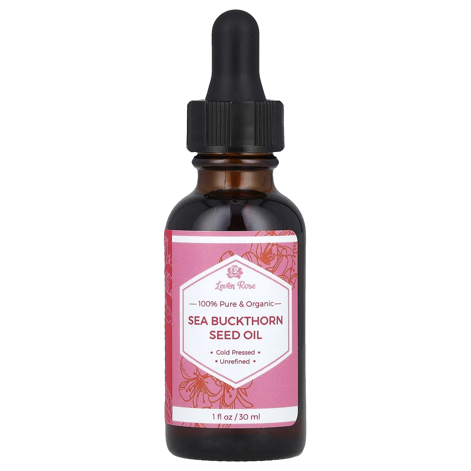 Leven Rose, 100% чистое и органическое, масло семян облепихи, 30 мл (1 жидк. Унция)