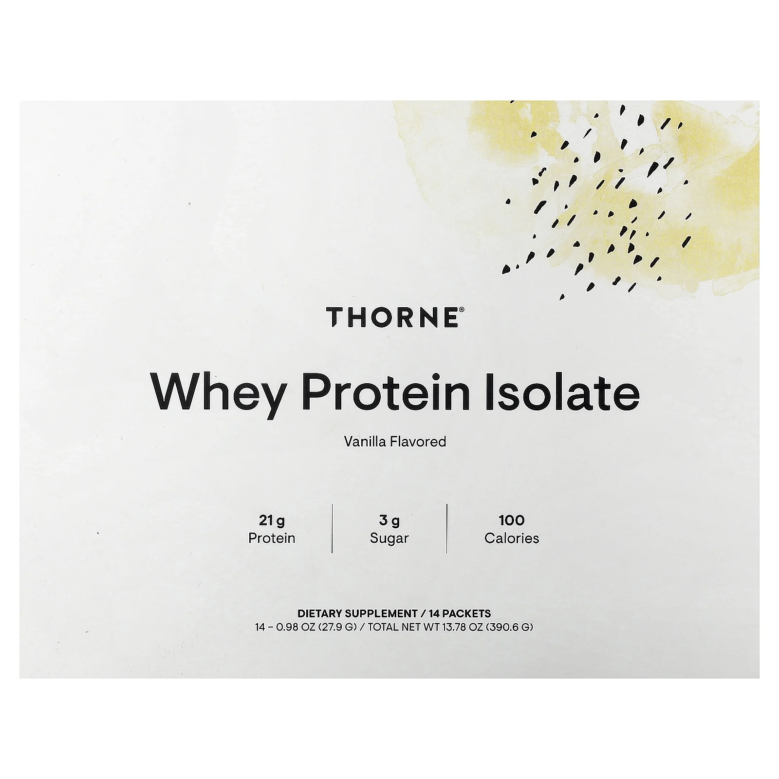 Thorne, Изолят сывороточного протеина, ваниль, 14 пакетиков по 27,9 г (0,98 унции)