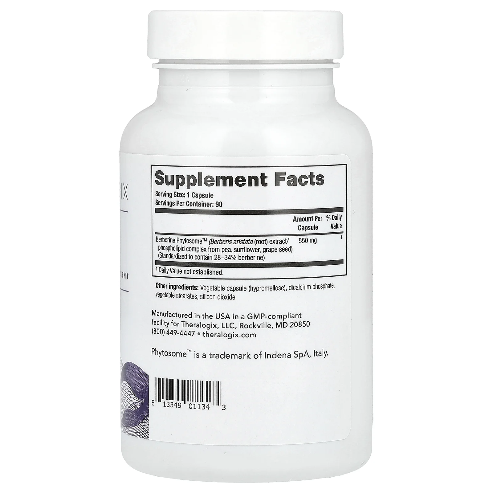 Theralogix, Берберин, улучшенное усвоение, 90 капсул