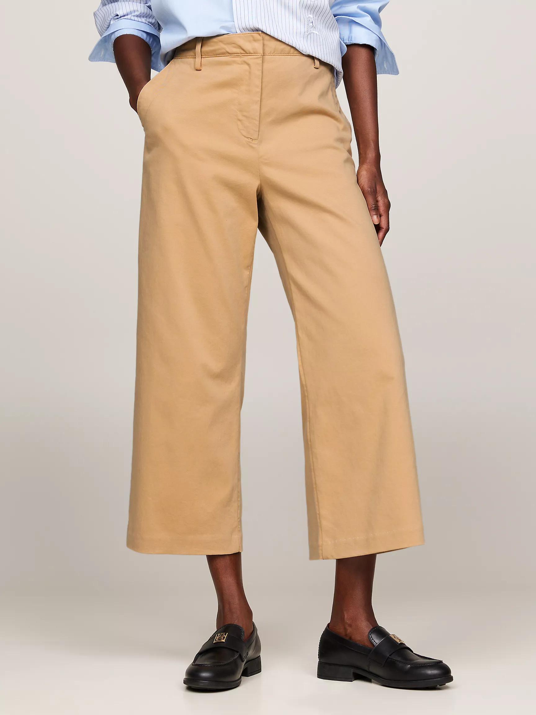 Женские брюки Tommy Hilfiger, Свободные укороченные брюки чинос прямого кроя