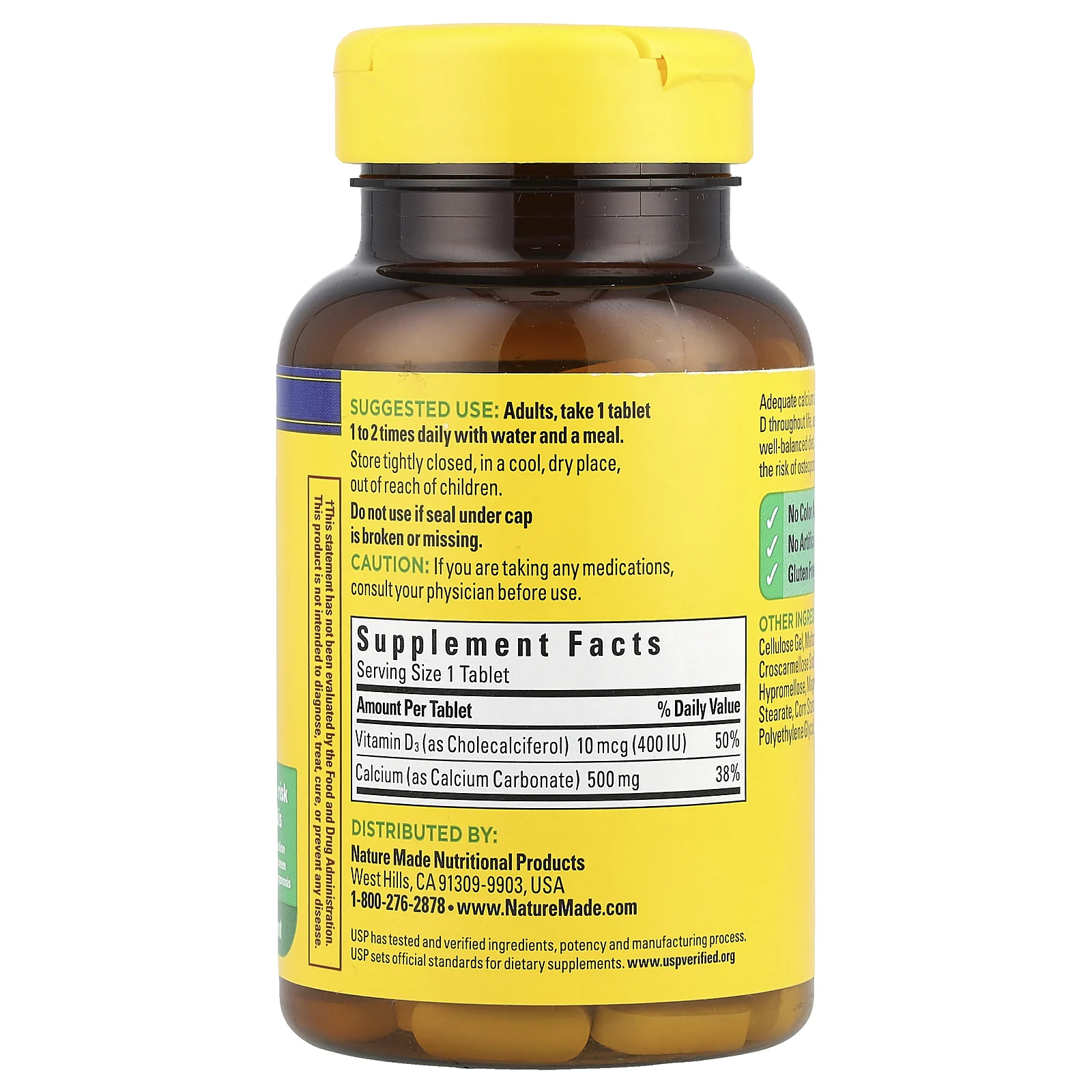 Nature Made, Кальций с витамином D3, 130 таблеток