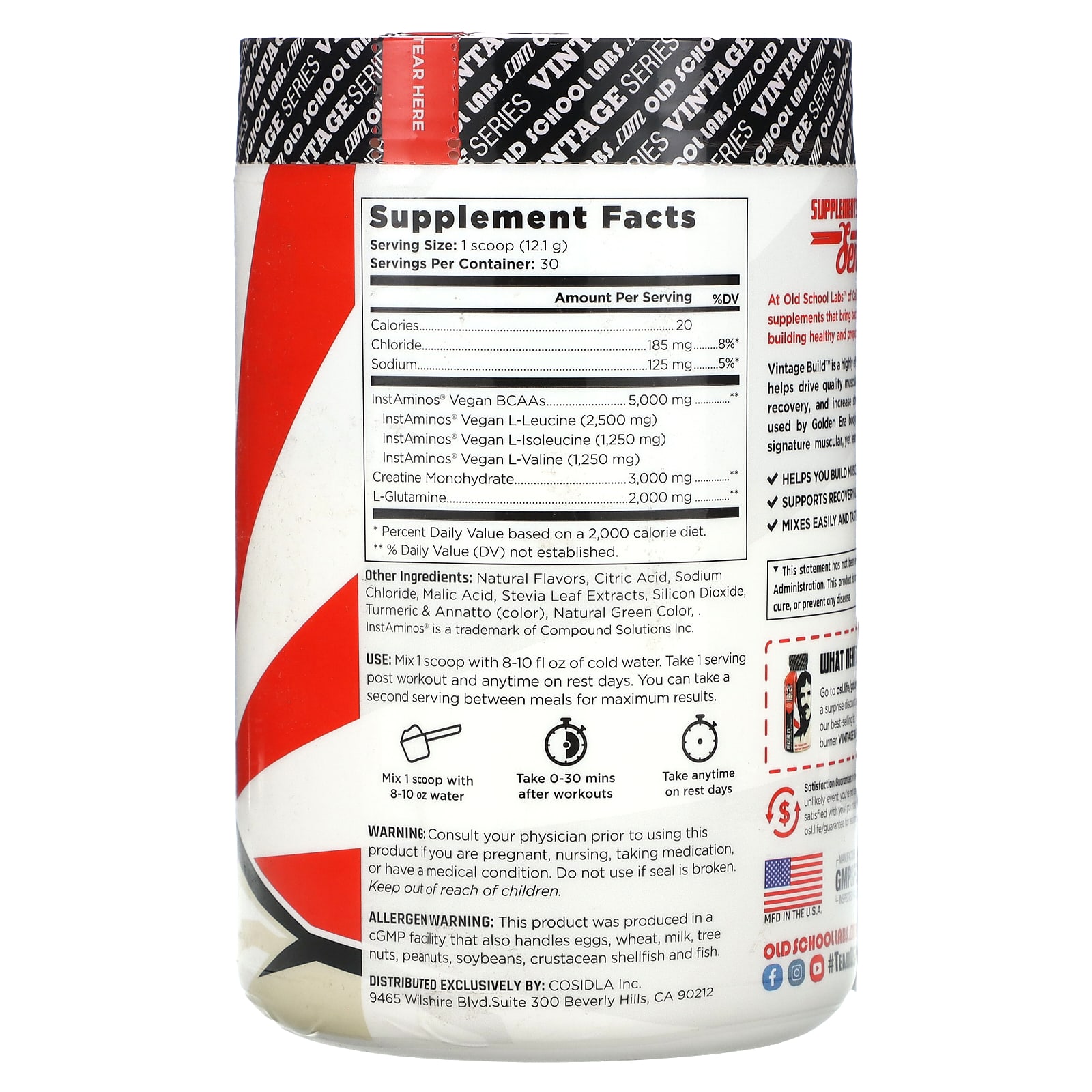 Old School Labs, Vintage Build, средство 3-в-1 для наращивания мышечной массы, лимон и лайм, 384 г (13,54 унции)