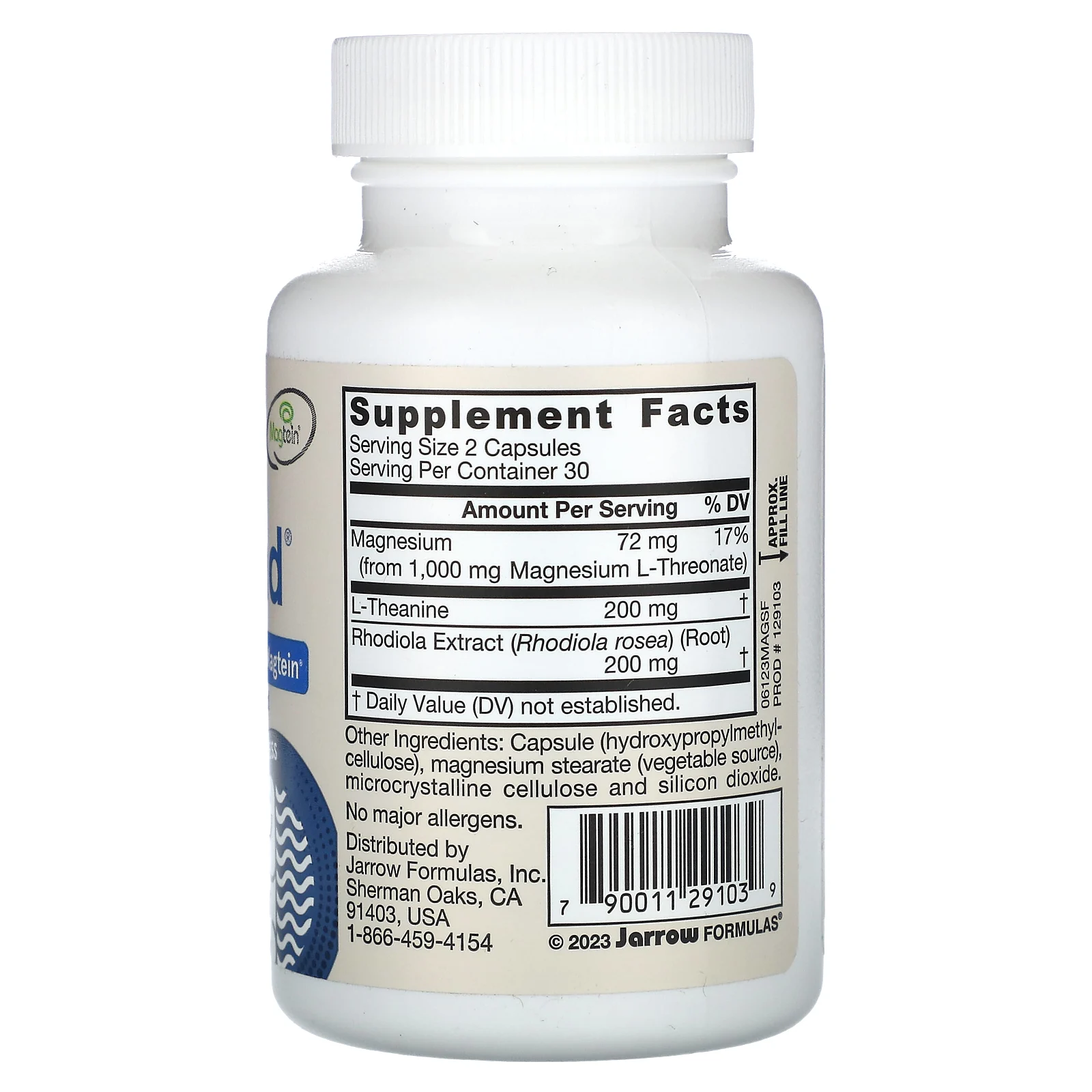 Jarrow Formulas, Vegan MagMind, Stress Resistance, 60 растительных капсул