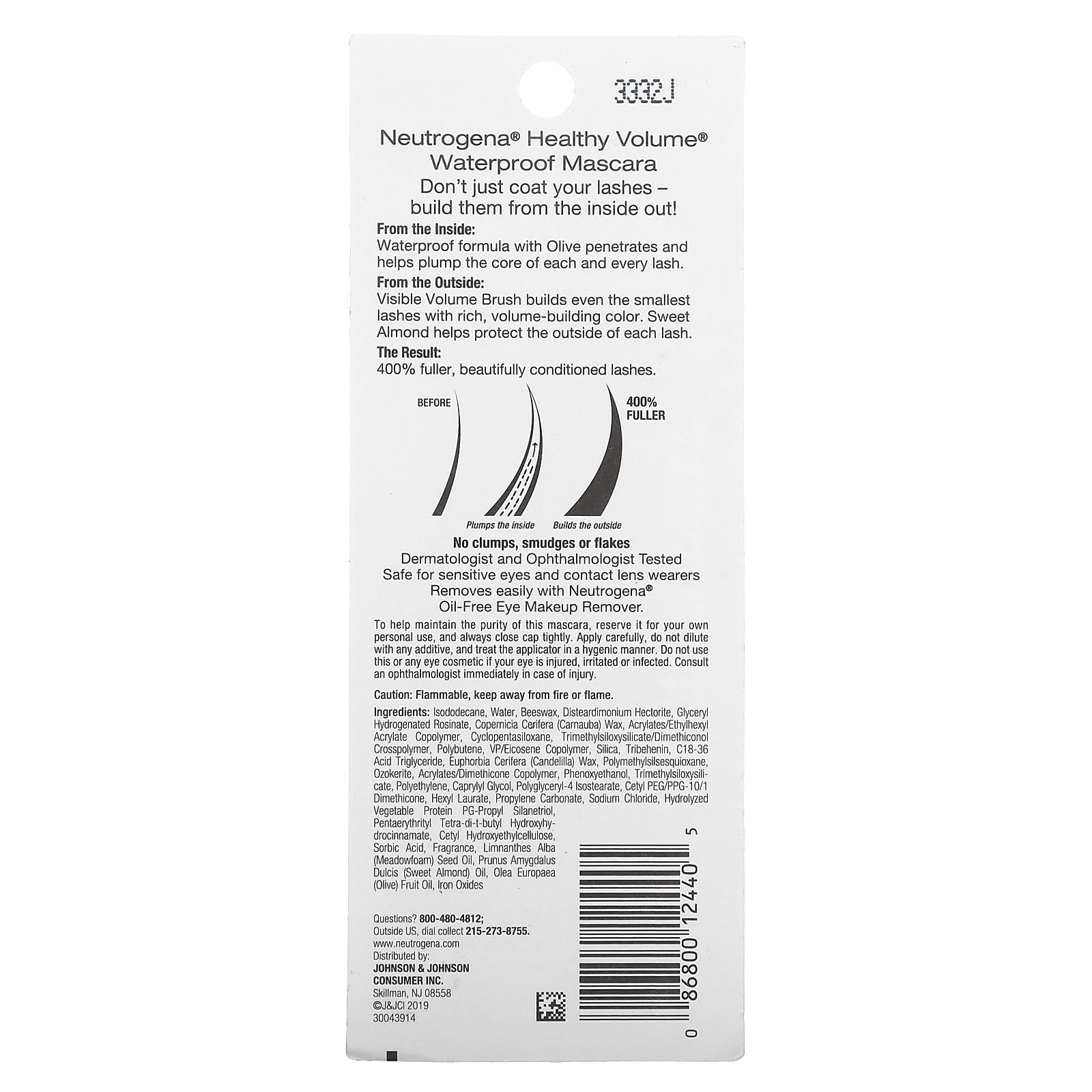 Neutrogena, Healthy Volume, водостойкая тушь, черная / коричневая 08, 6 г (0,21 унции)