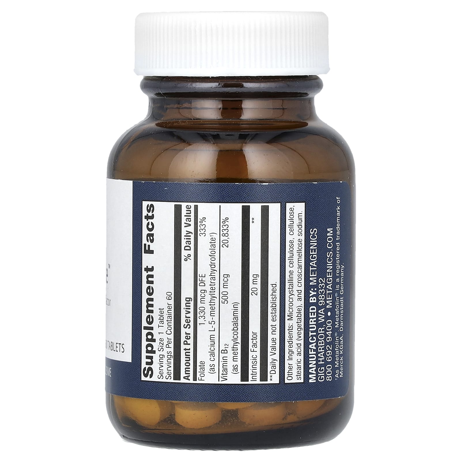 Metagenics, Intrinsi, витамин B12-фолат, 60 таблеток