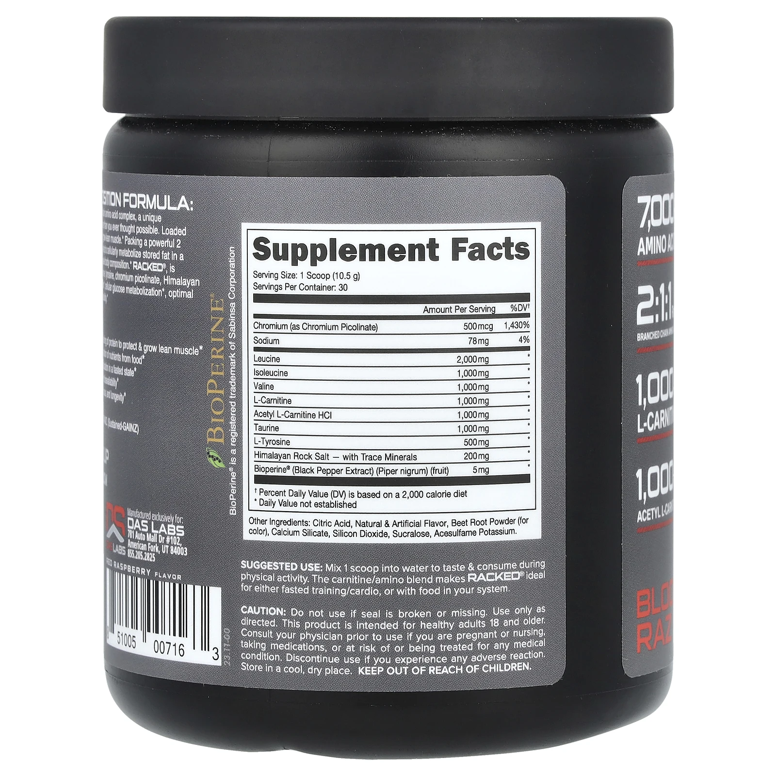 Bucked Up, Racked BCAA, Blood Raz, 315 г (11,1 унции)