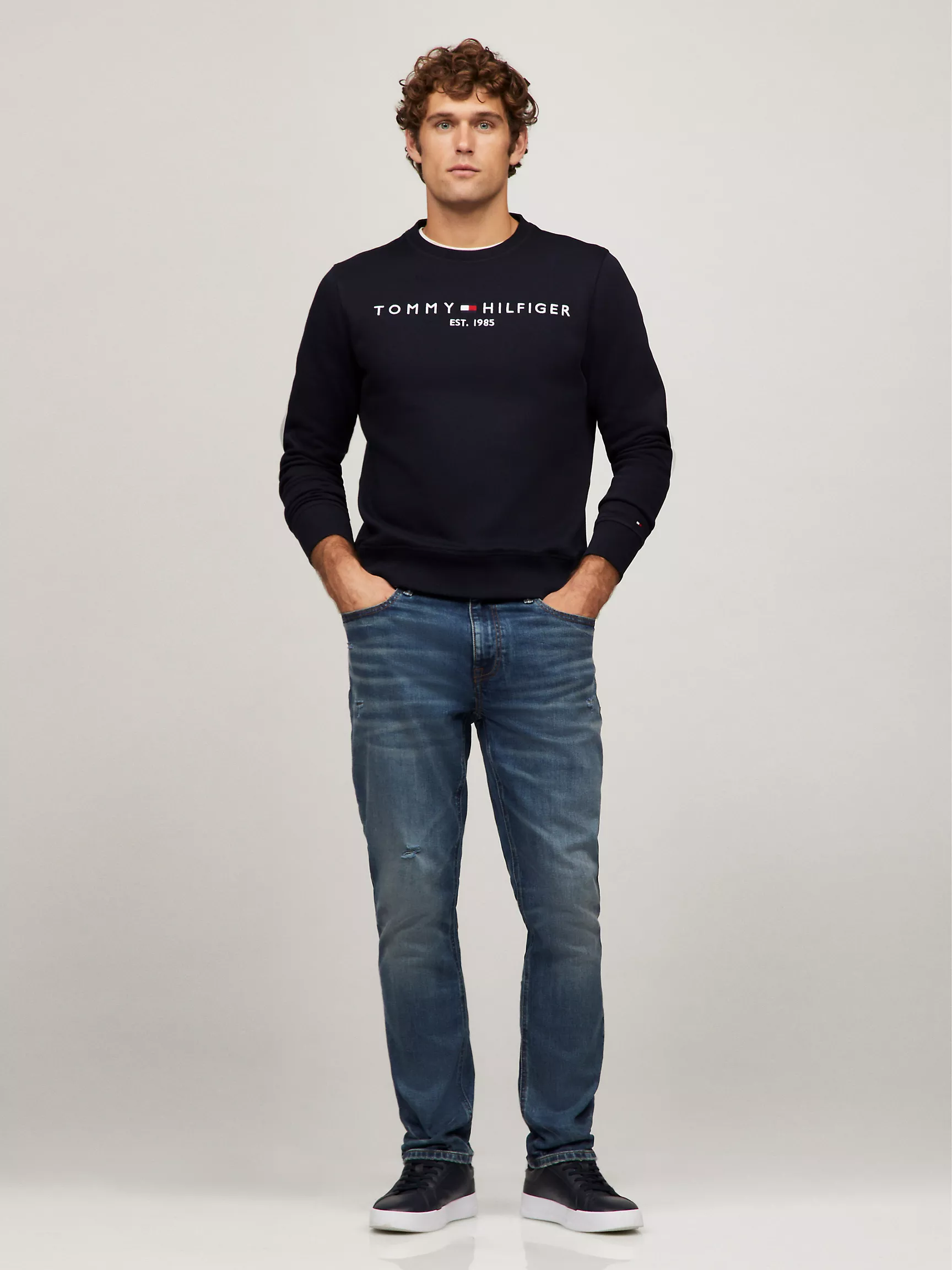 Мужская толстовка Tommy Hilfiger, Свитшот с вышитым логотипом Tommy