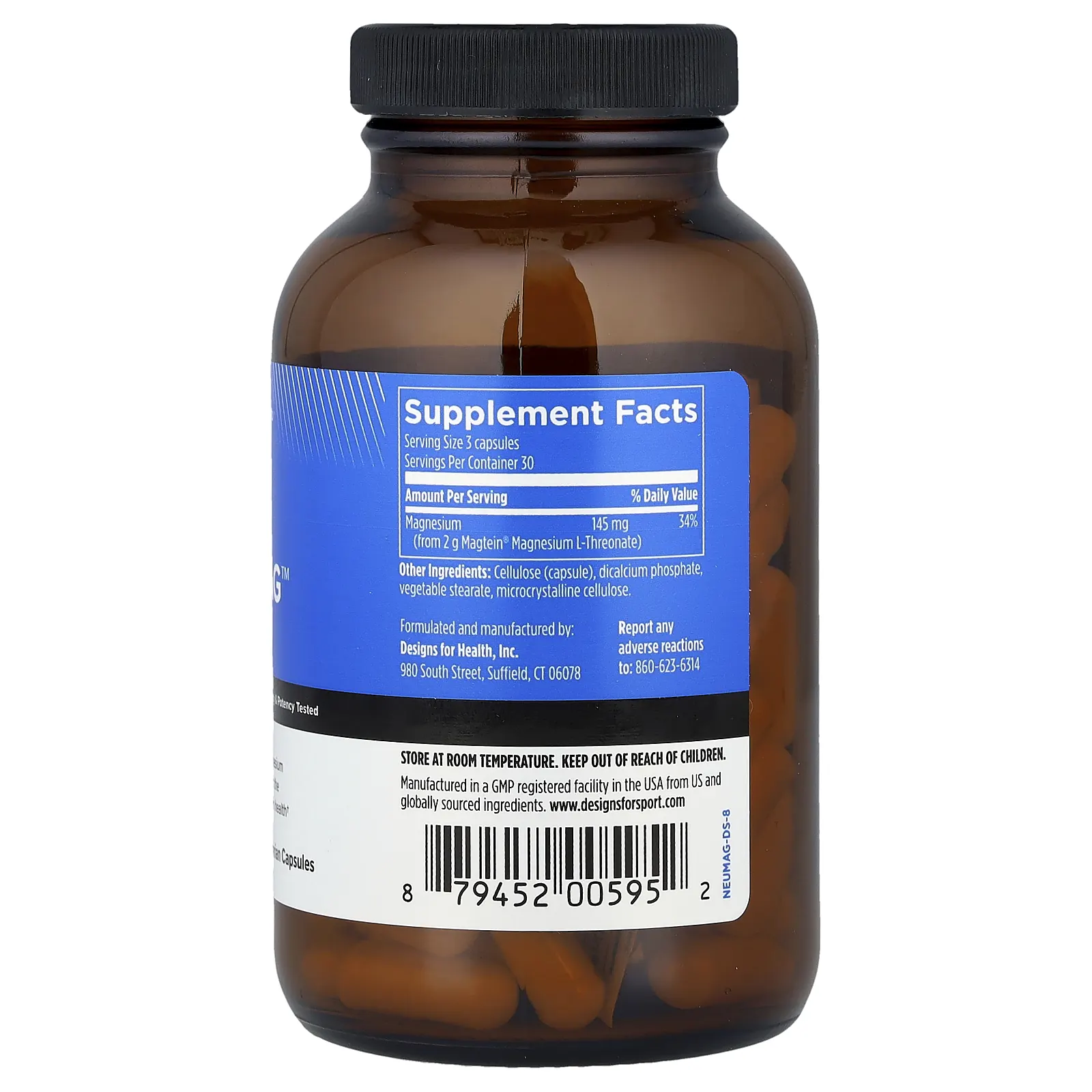 Designs For Health, Designs For Sport®, NeuroMag™, 90 вегетарианских капсул (48,3 мг в 1 капсуле)