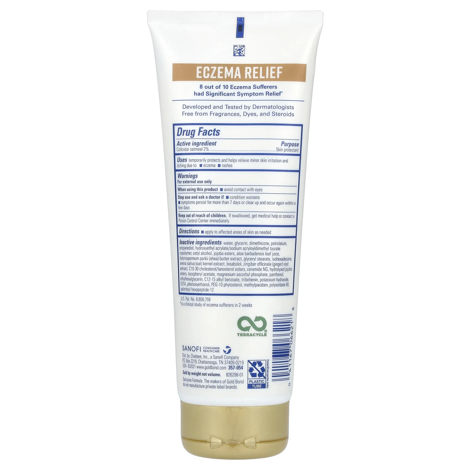 Gold Bond, заживляющий крем для защиты кожи от экземы, 226 г (8 унций)