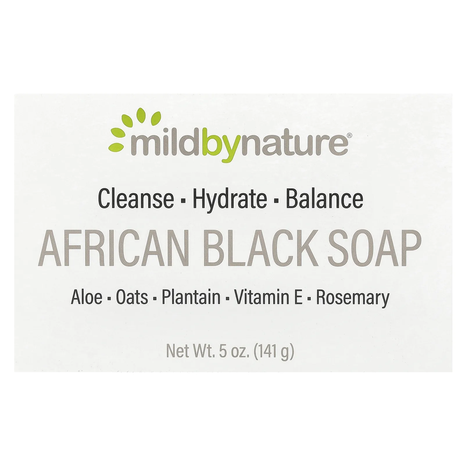 Mild By Nature, африканское черное кусковое мыло, с овсом и подорожником, 141 г (5 унций)