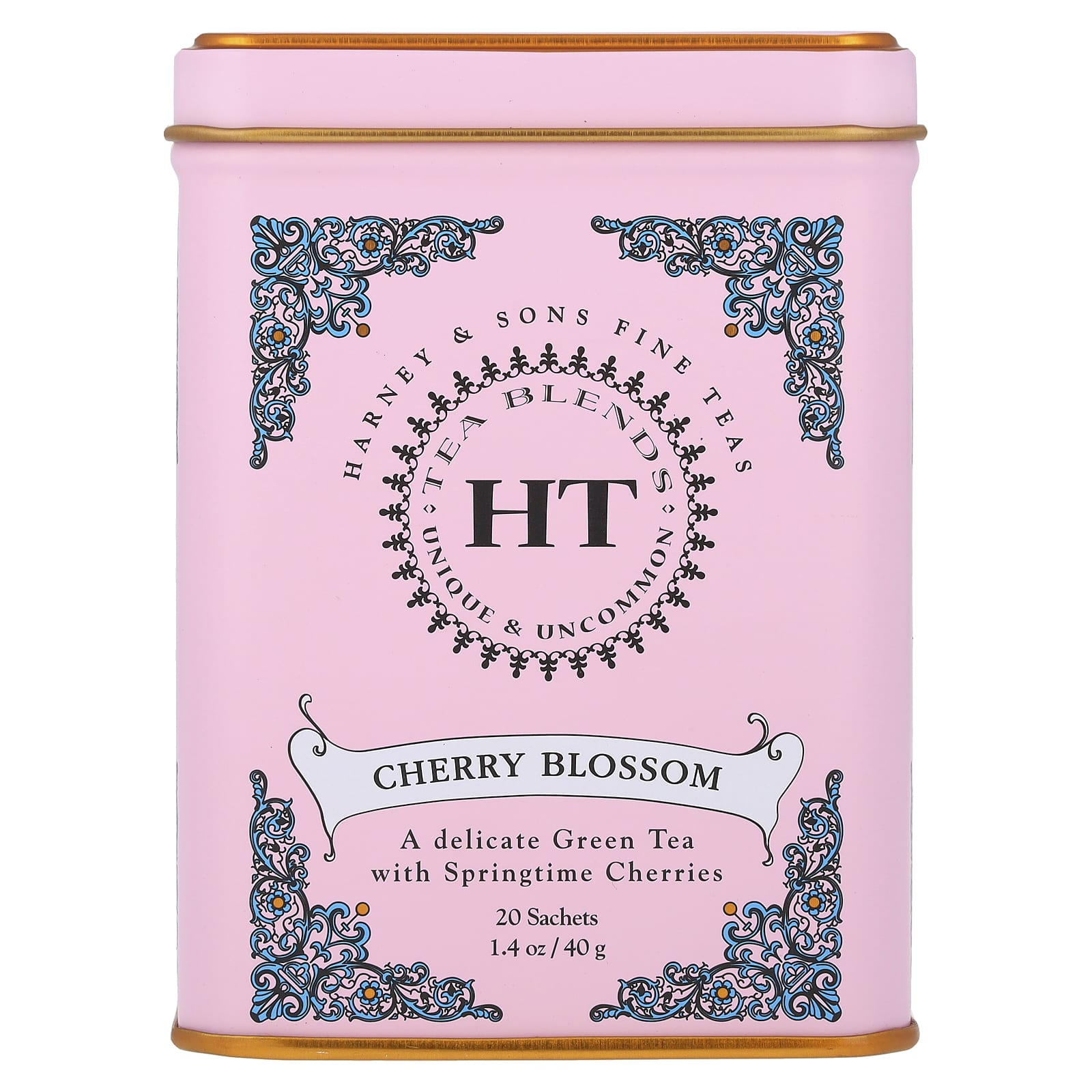 Harney & Sons, HT Tea Blends, зеленый чай с цветком вишни, 20 пакетиков, 40 г (1,4 унции)