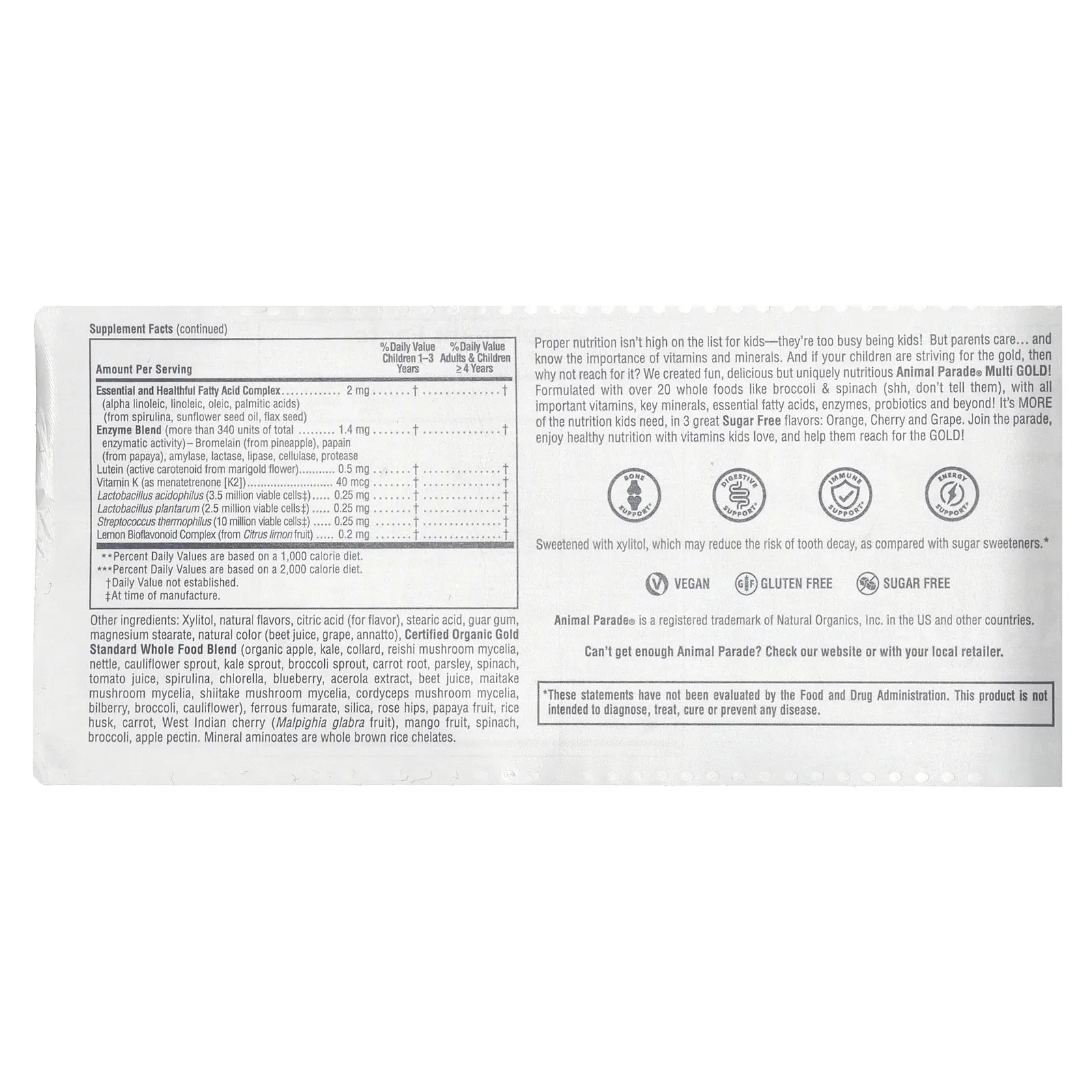 NaturesPlus, Source of Life, Animal Parade Gold, жевательные мультивитамины с микроэлементами для детей, ассорти, 120 таблеток в форме животных