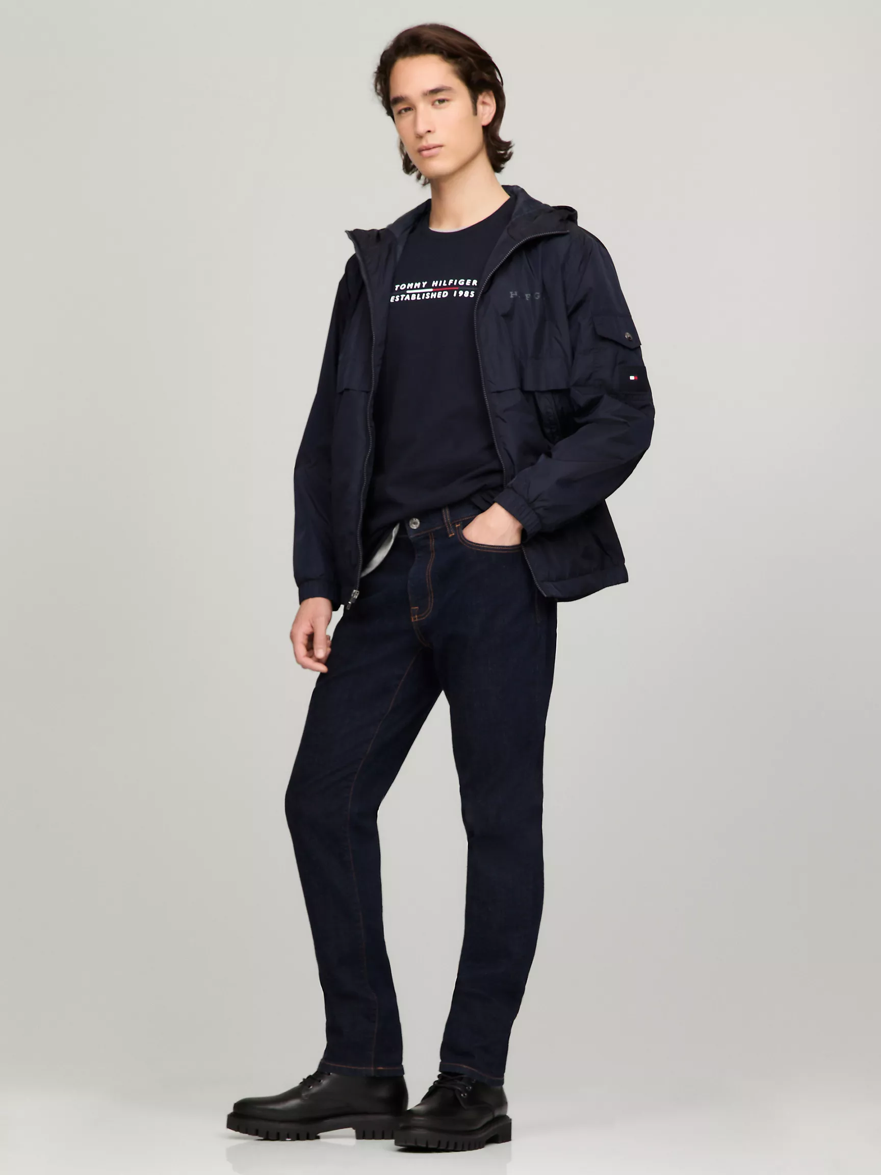 Мужская футболка Tommy Hilfiger, Футболка с вышитым логотипом Hilfiger