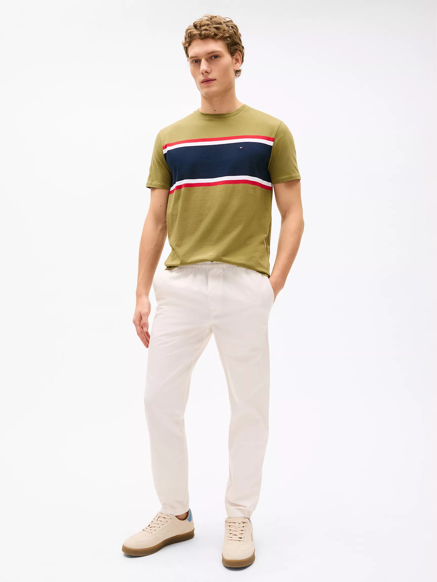 Мужская футболка Tommy Hilfiger, Футболка с полосатым блоковым узором