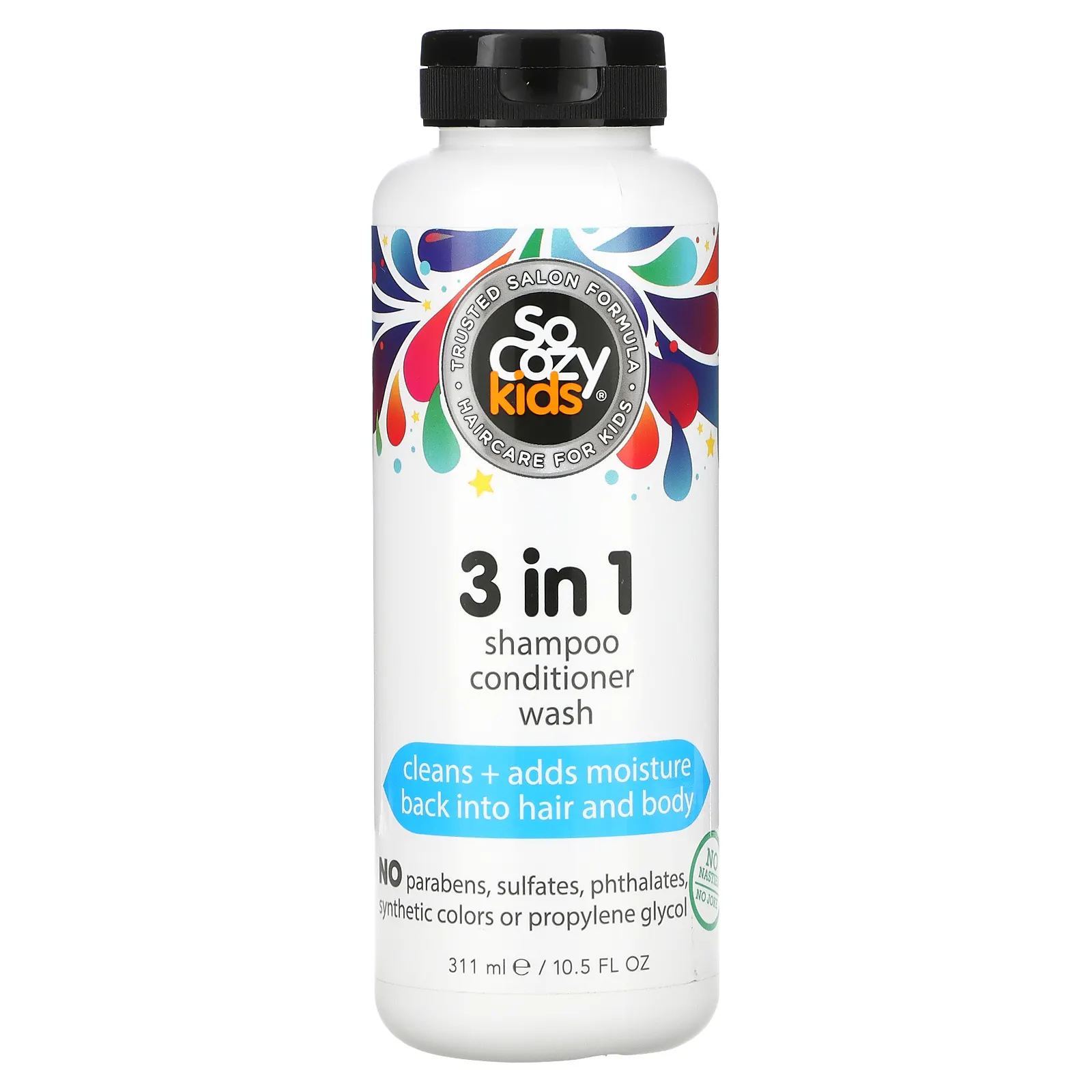 SoCozy, Kids, средство 3 в 1, шампунь + кондиционер + гель для душа, 311 мл