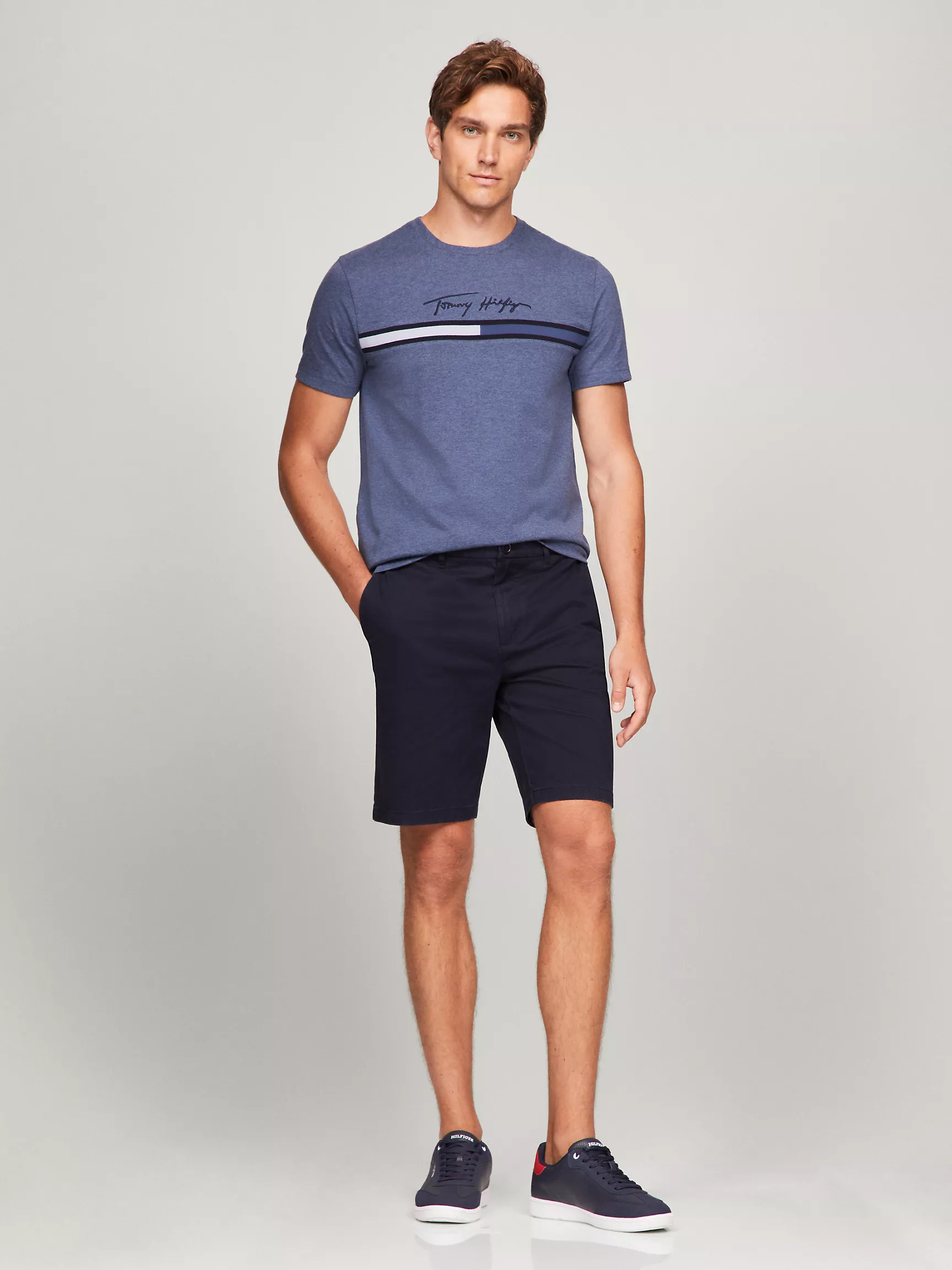 Мужская футболка Tommy Hilfiger, Футболка с тональным фирменным флаговым логотипом