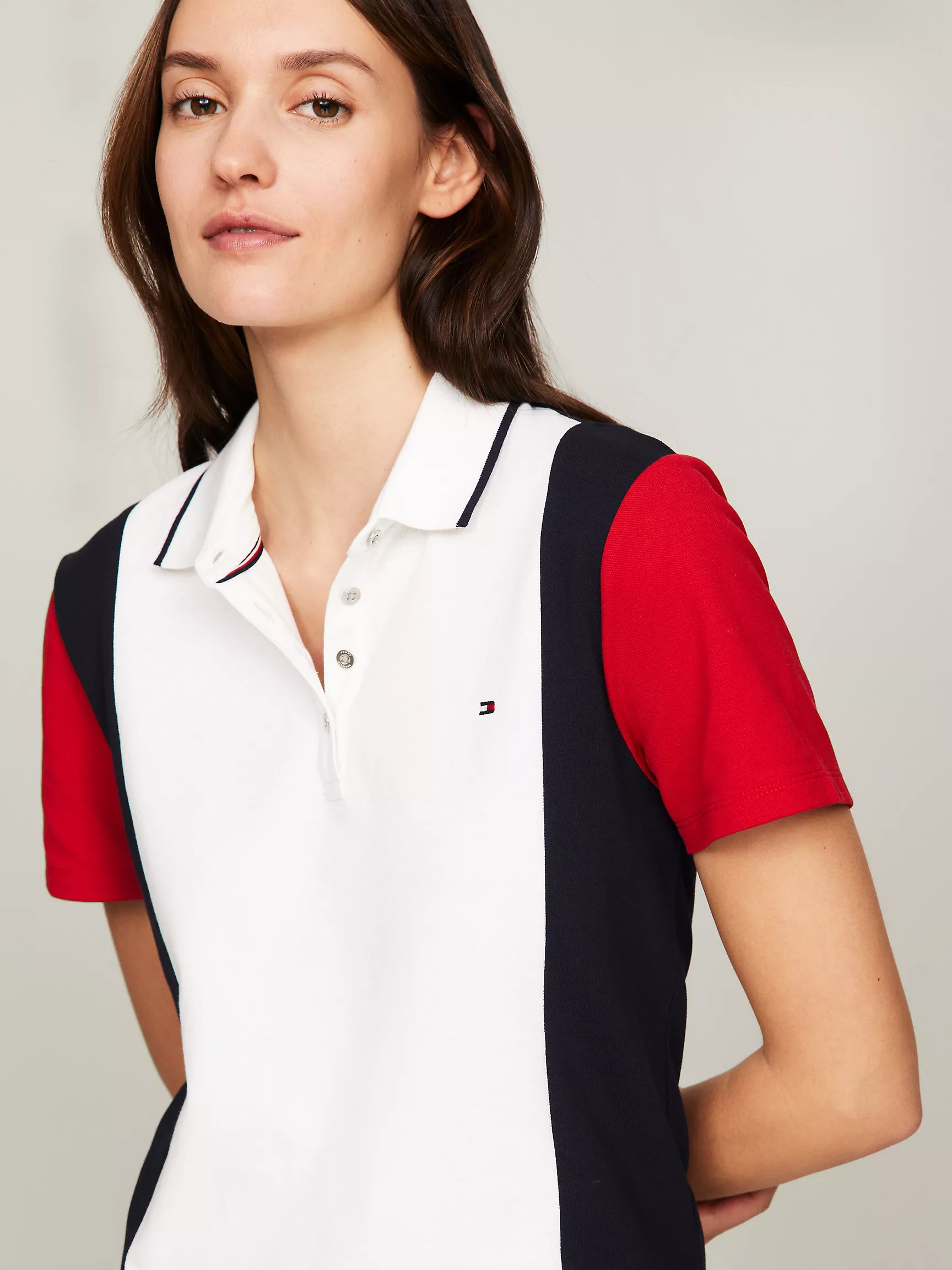 Женское платье Tommy Hilfiger, Вертикальное блоковое поло-платье